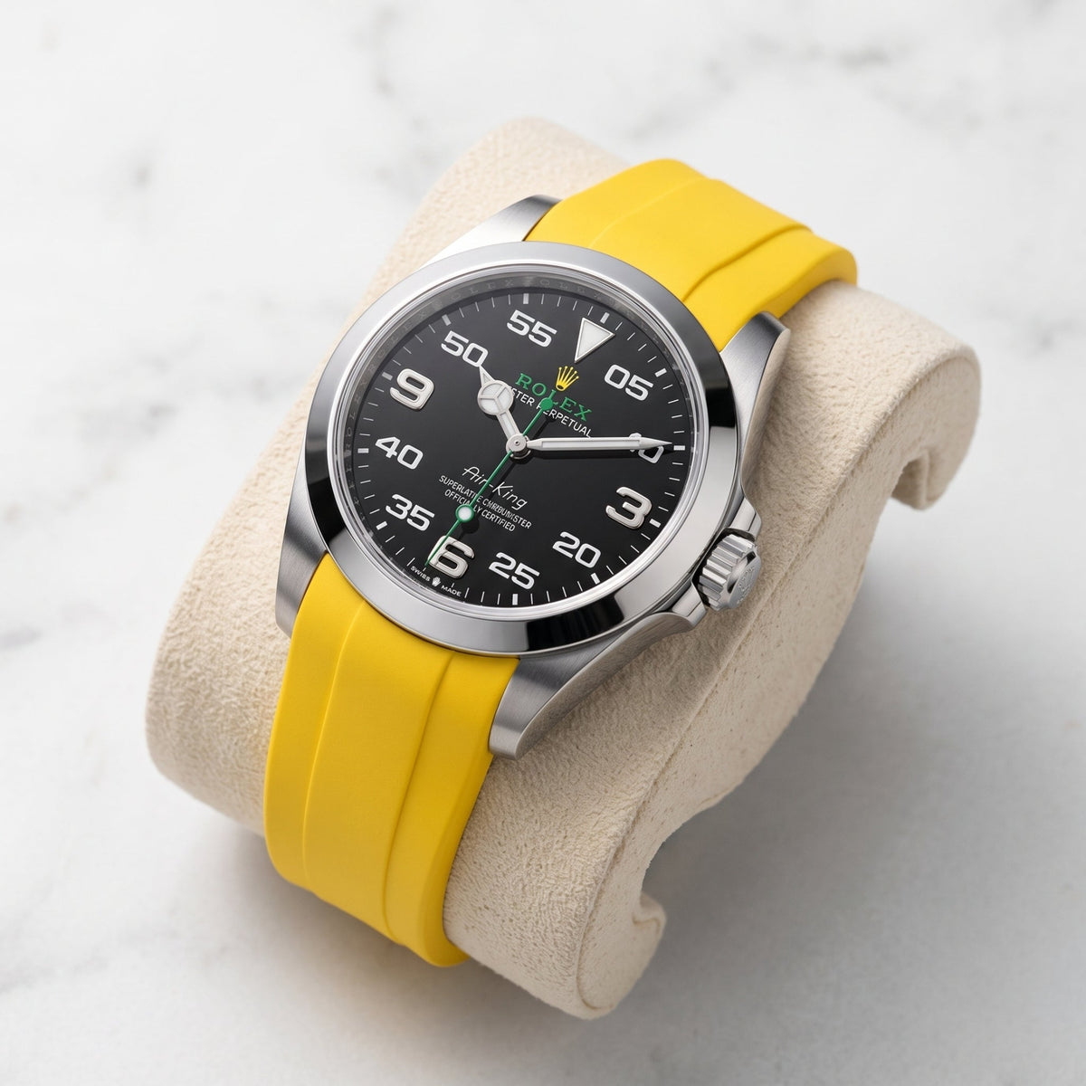 Faltschließe Kautschukarmband für Rolex Air-King 126900/116900 – Gelb - Helvetus