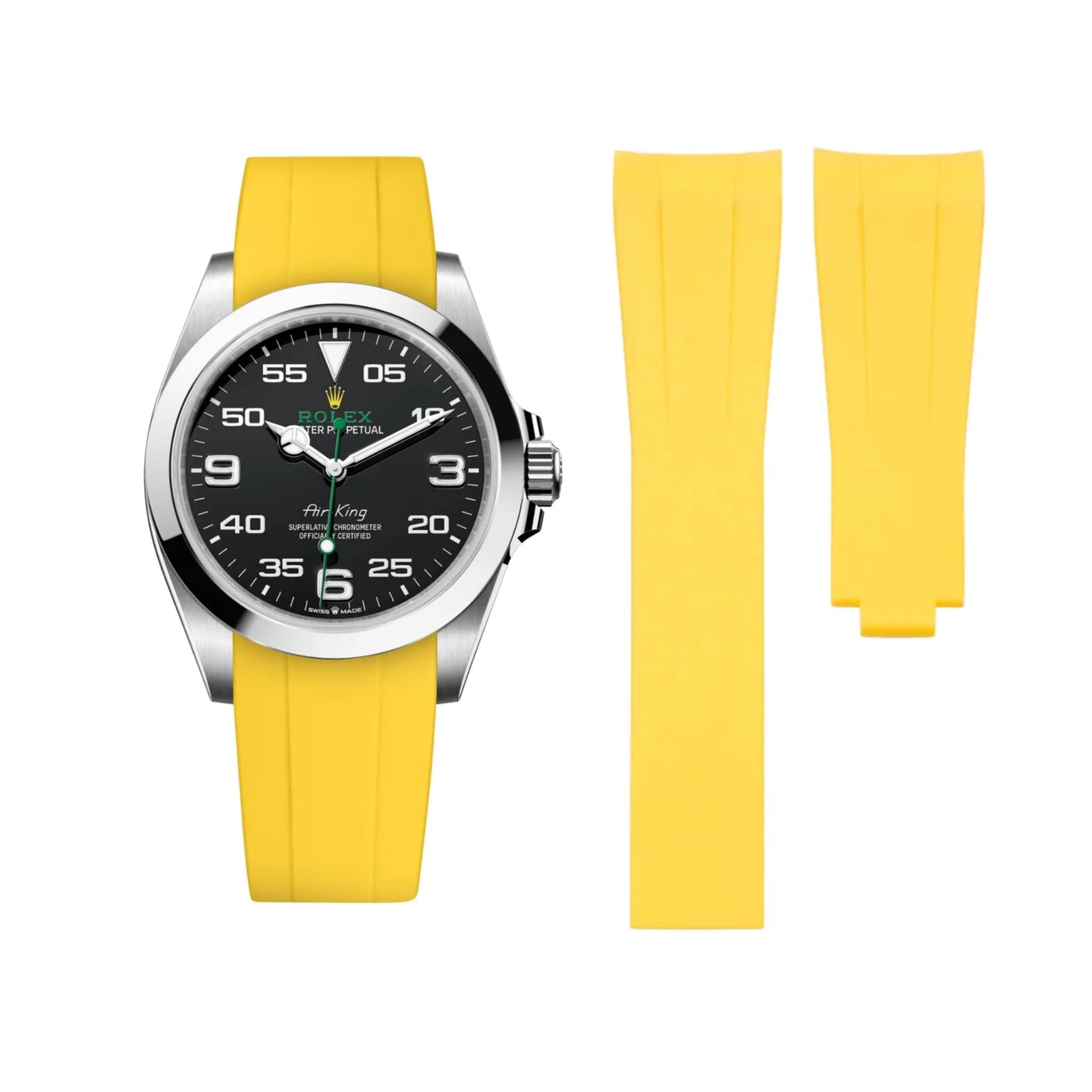 Faltschließe Kautschukarmband für Rolex Air - King 126900/116900 – Gelb - Helvetus DE