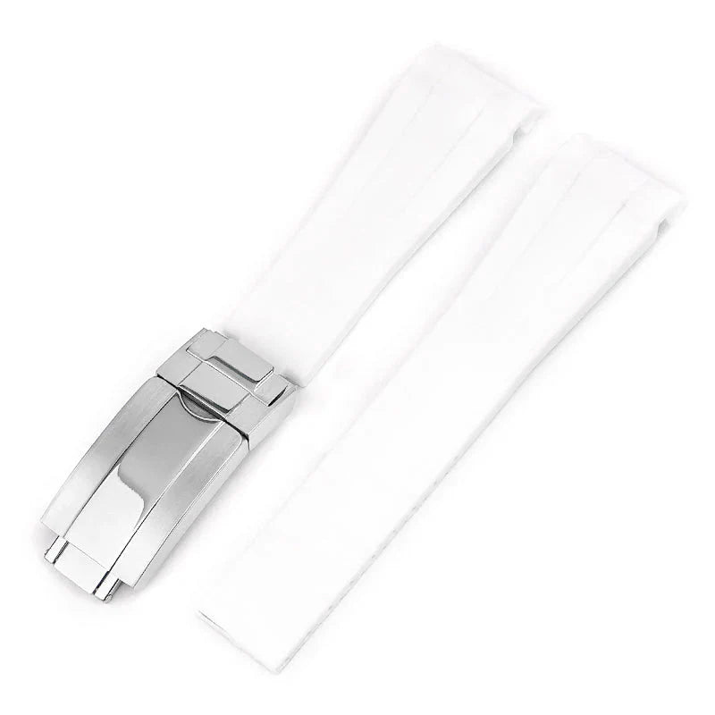 Faltschließe Kautschukarmband für Rolex Air - King 126900/116900 – Weiss - Helvetus DE