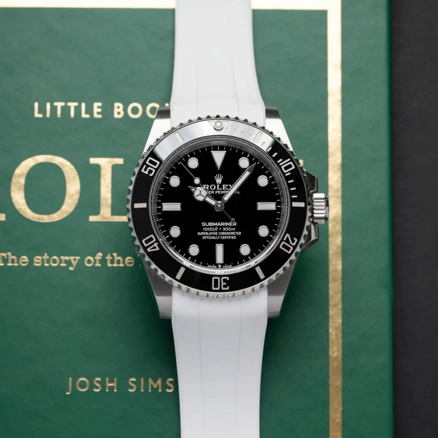 Faltschliesse Kautschukarmband für Rolex Submariner – Weiss - Helvetus DE