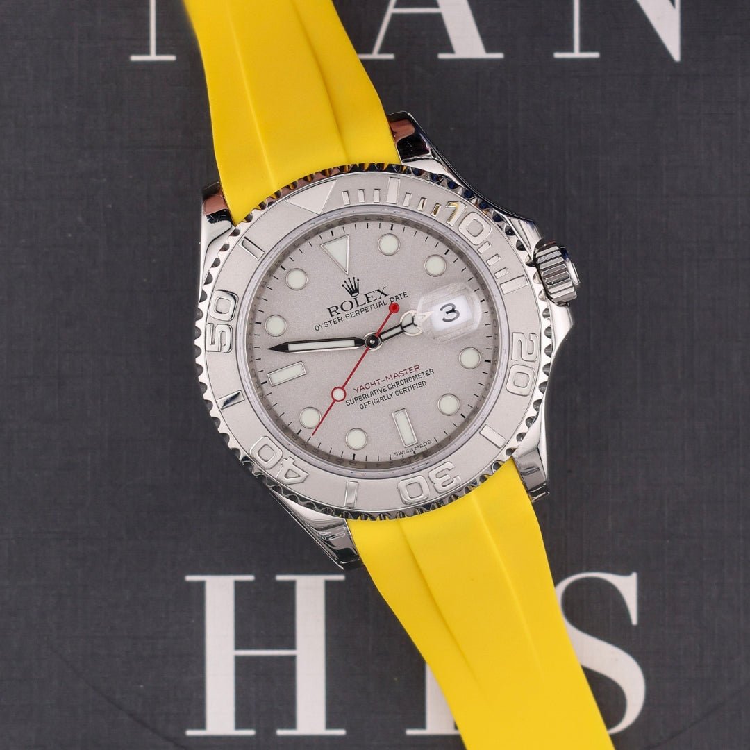 Faltschließe Kautschukarmband für Rolex Yacht - Master 40mm/42mm – Gelb - Helvetus DE