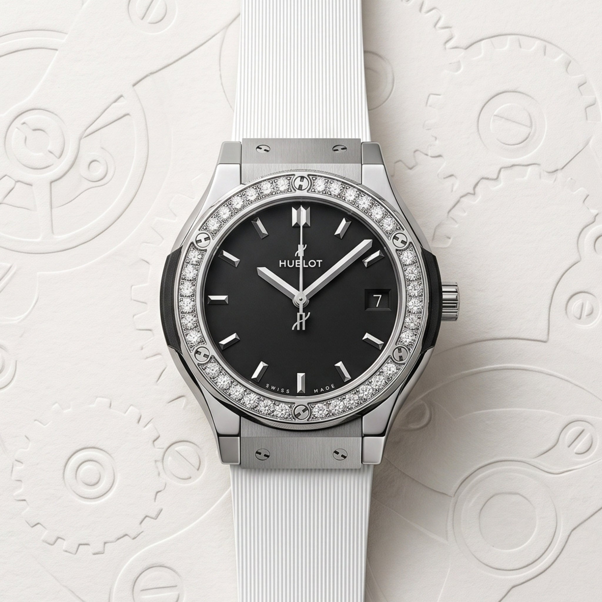 Helvetus Kautschukarmband für Hublot Frauen Modelle in Weiß - Helvetus