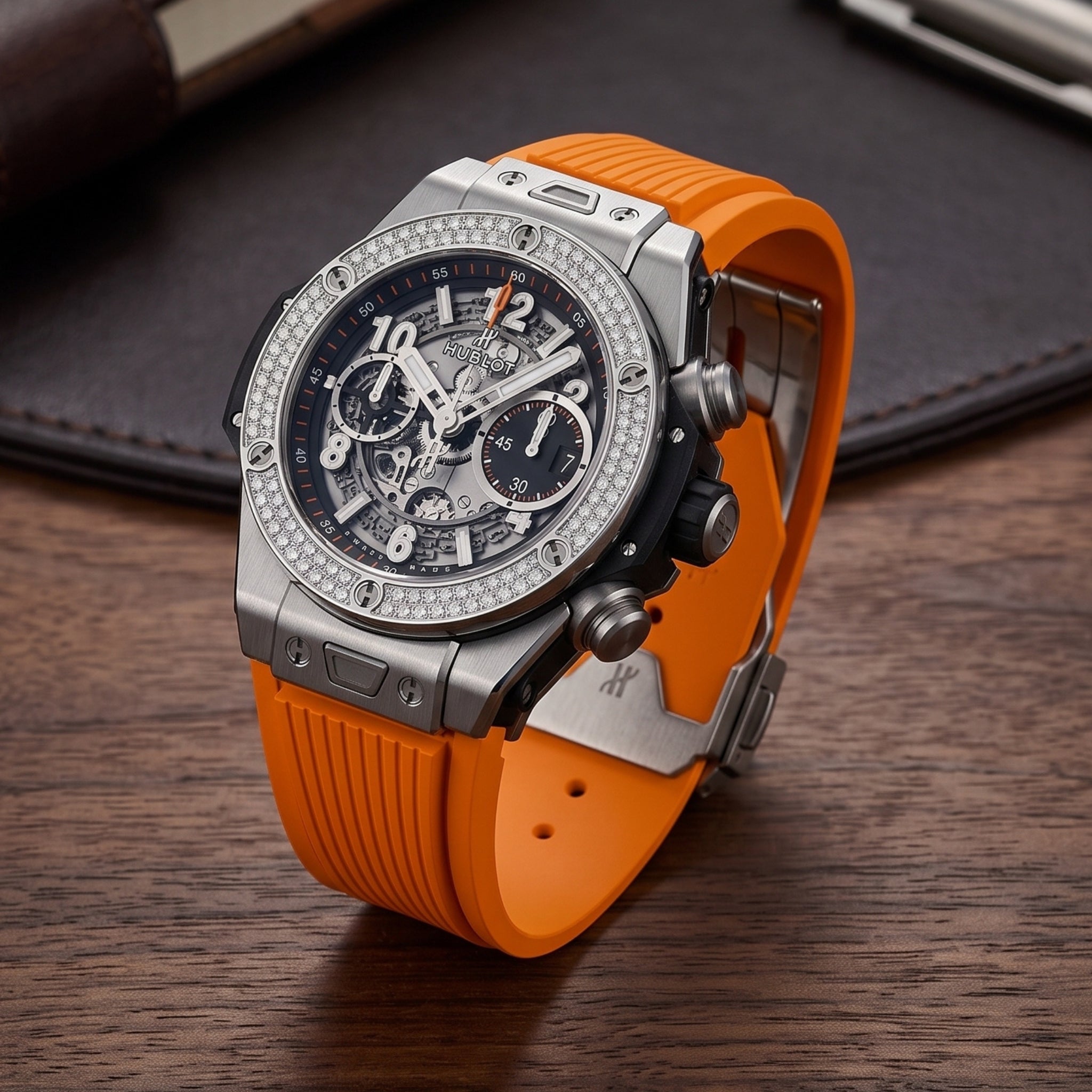 Hublot Big Bang Unico Click Armband aus Kautschuk – Orange - Helvetus