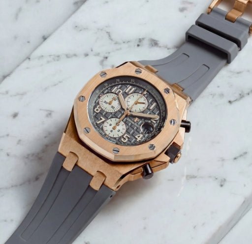 Kautschuk Armband - für alle Audemars Piguet Offshore 42mm - Grau - Helvetus DE