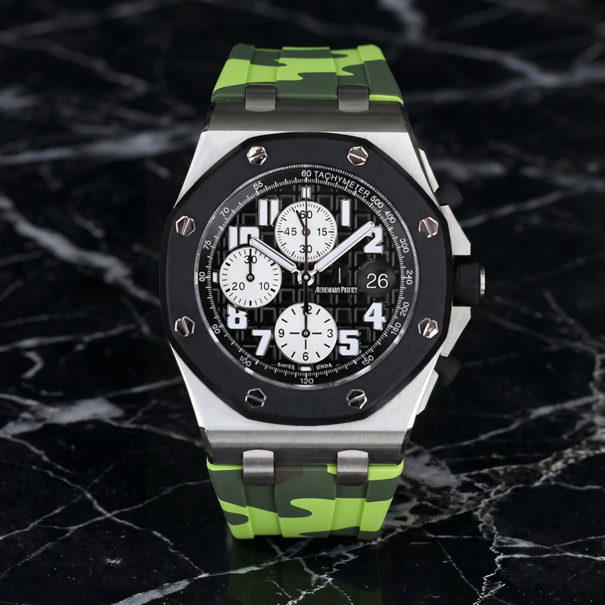 Kautschuk Armband - für alle Audemars Piguet Offshore 42mm - Grün Camo - Helvetus