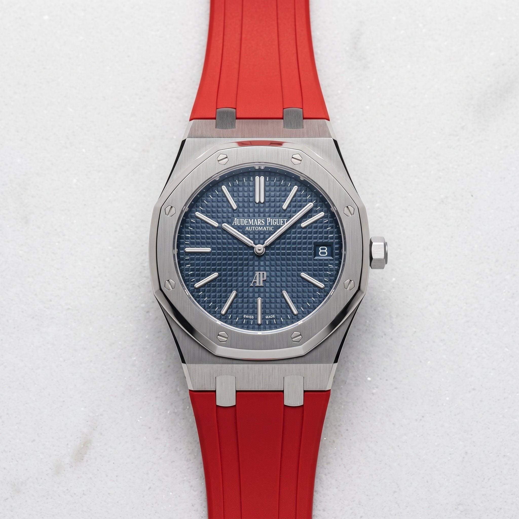 Kautschuk Armband - für alle Audemars Piguet Royal Oak 39mm - Rot - Helvetus