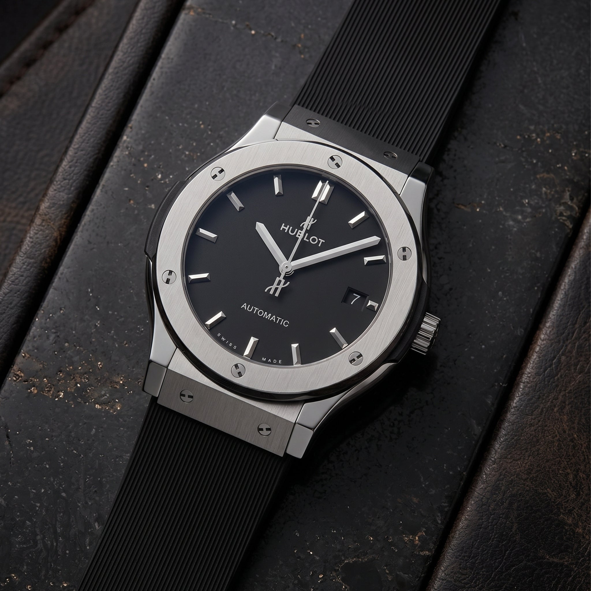 Kautschuk Armband – Für Hublot Classic Fusion – Schwarz - Helvetus