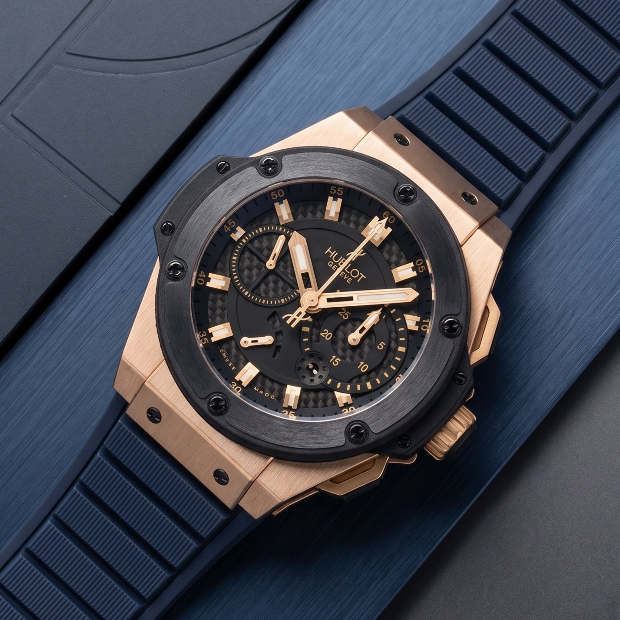 Kautschuk Armband – Für Hublot King Power – Blau - Helvetus
