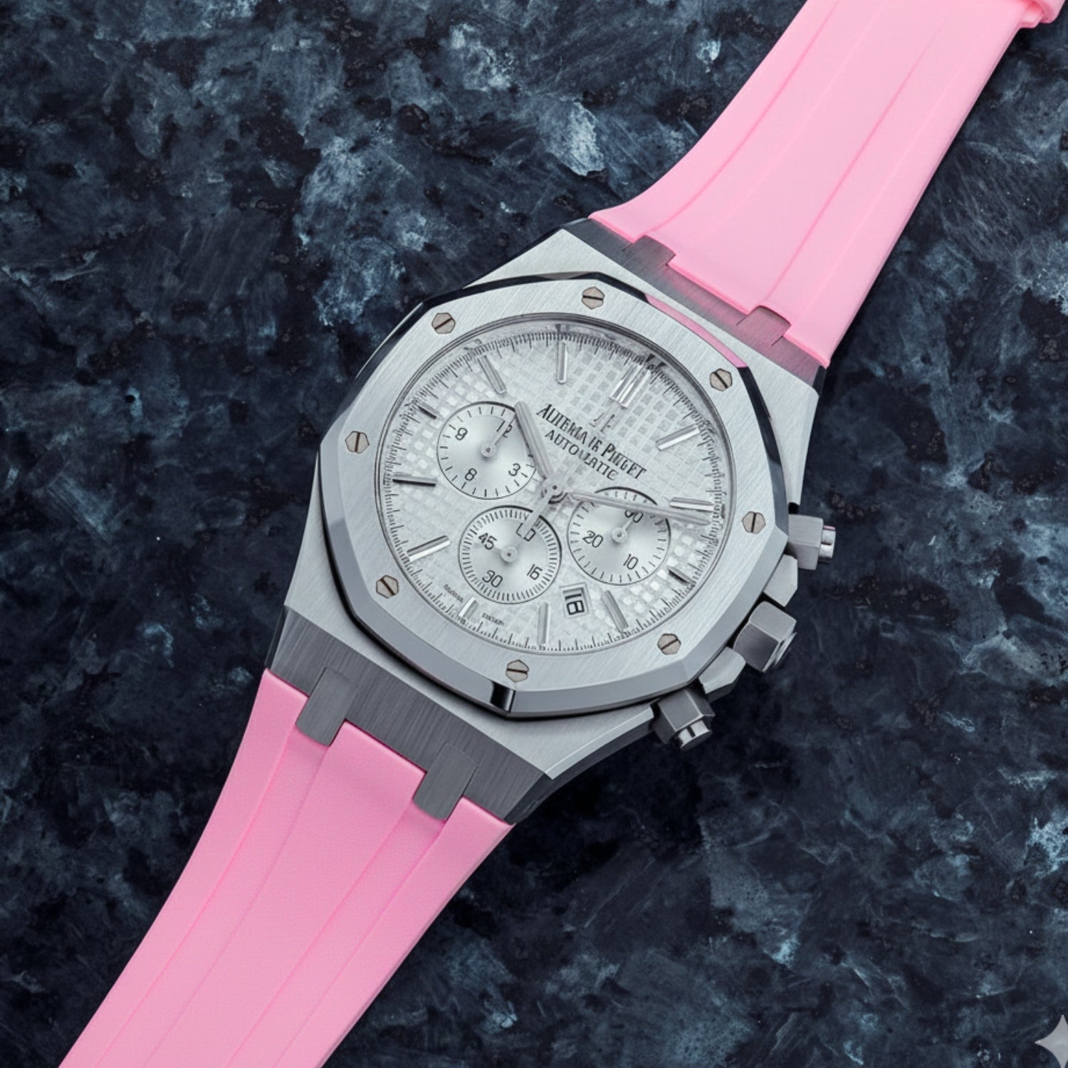Kautschuk Armband - für alle Audemars Piguet Royal Oak 41mm - Pink - Helvetus DE