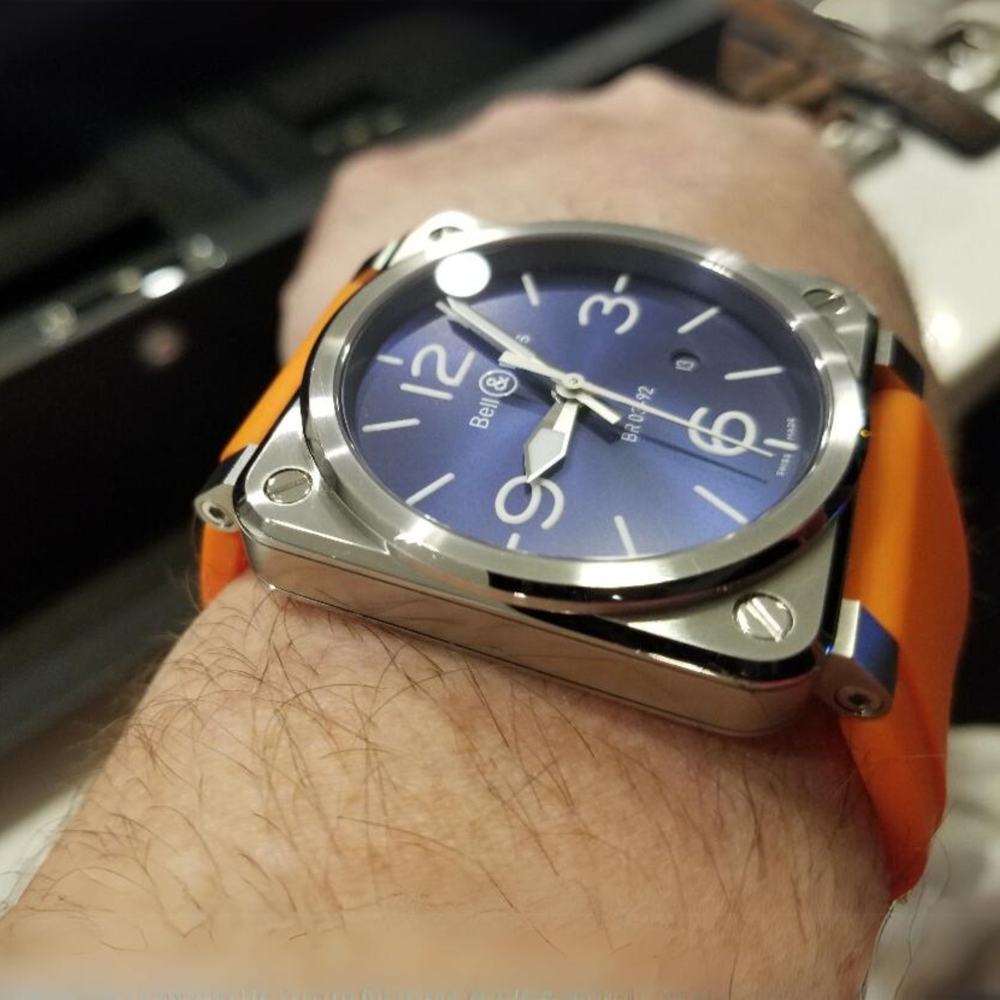 Kautschuk Armband für Bell & Ross BR - 01 | BR - 03 – Orange - Helvetus DE