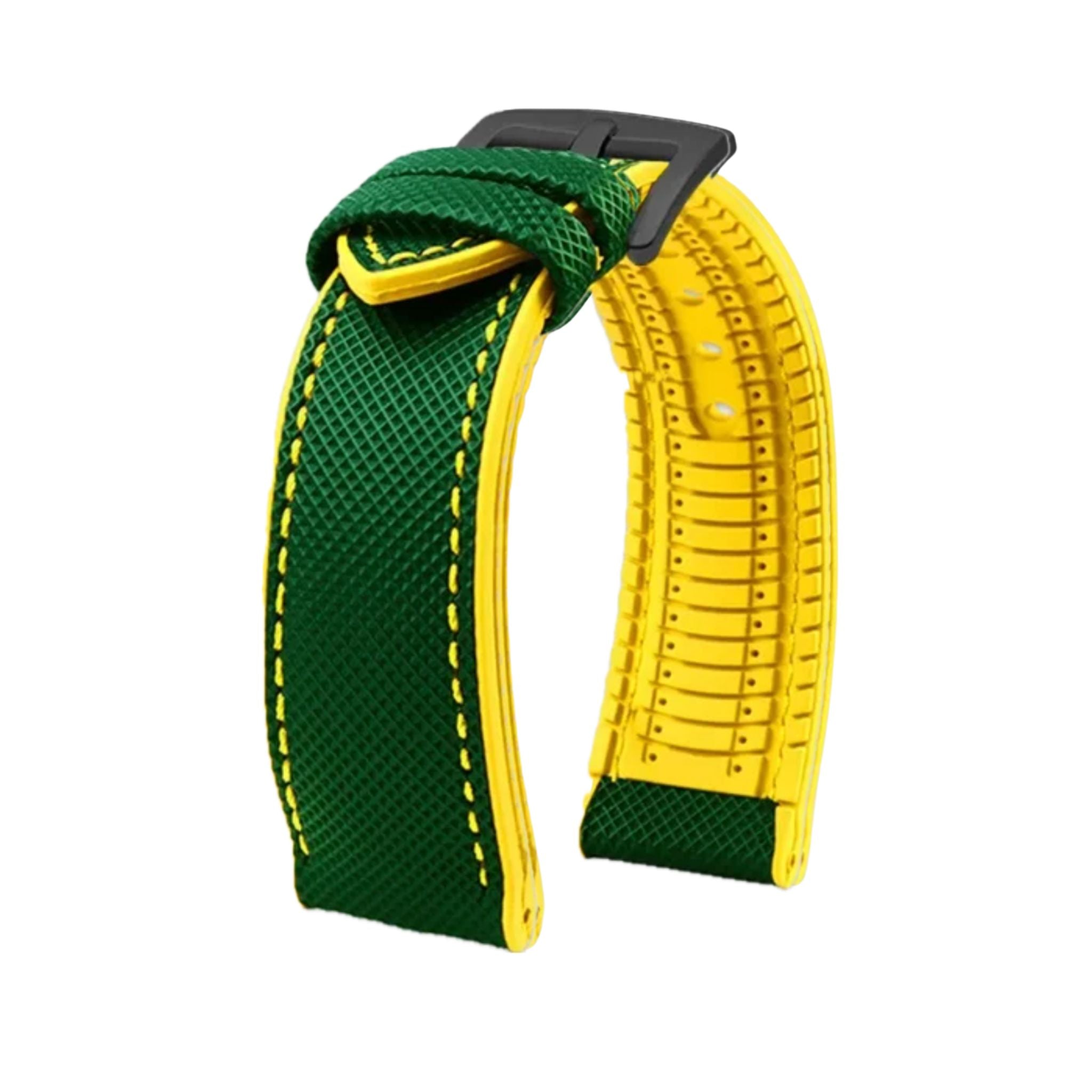 Kautschuk Armband für Blancpain X Swatch – Grün/Gelb - Helvetus DE