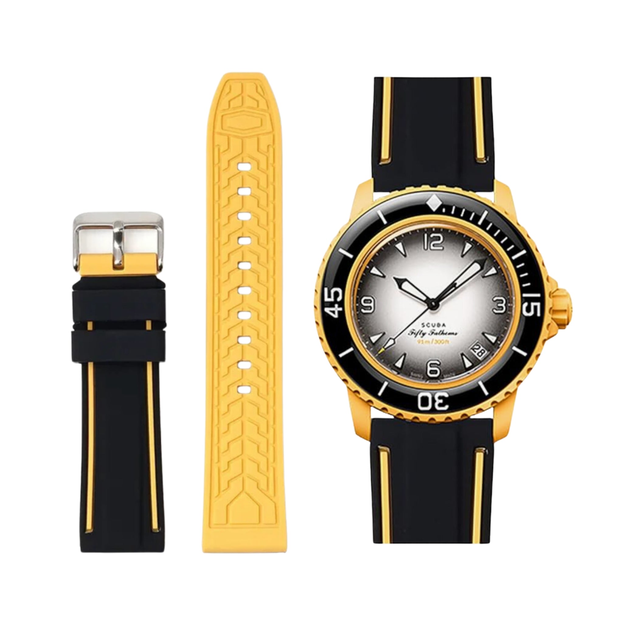Kautschuk Armband für Blancpain X Swatch – Pacific Ocean - Helvetus DE