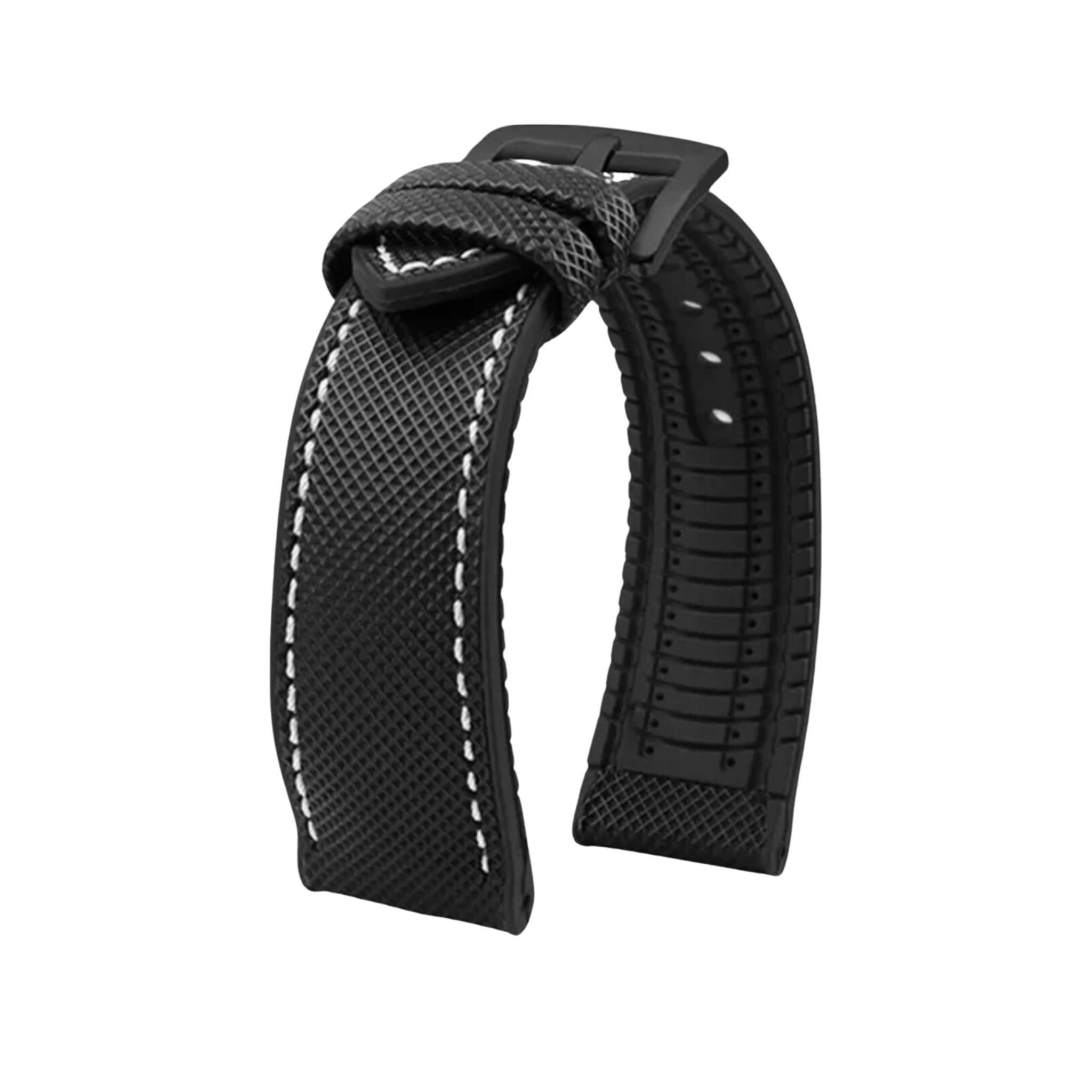 Kautschuk Armband für Blancpain X Swatch – Schwarz/Weiss - Helvetus DE