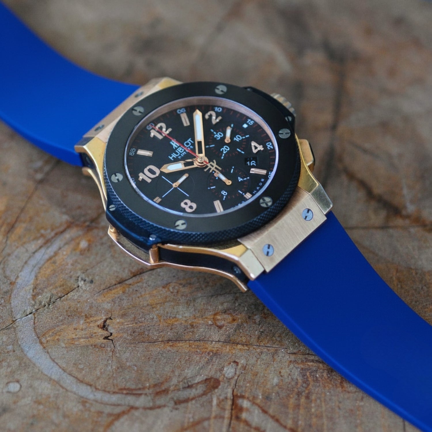 Kautschuk Armband – Für Hublot Big Bang 44mm – Blau - Helvetus DE