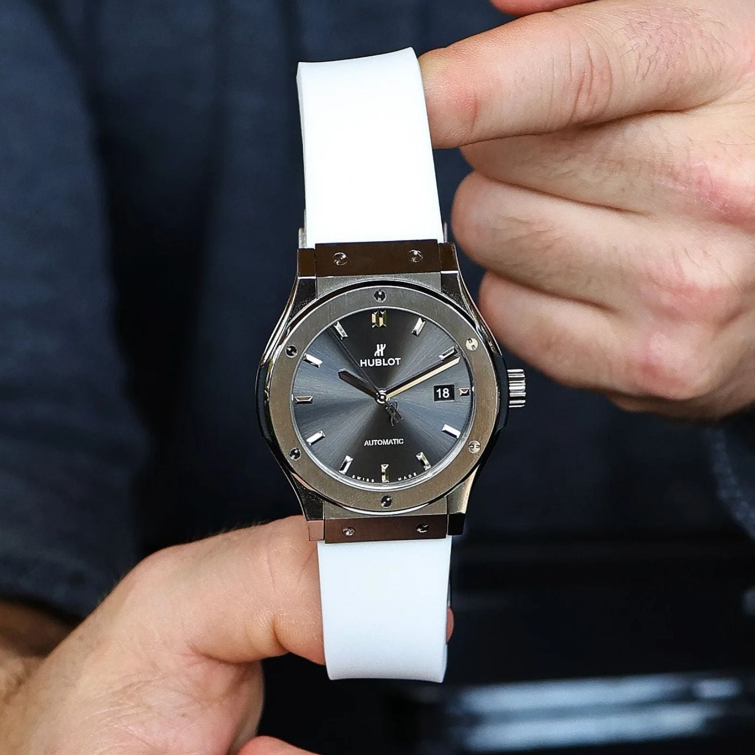 Kautschuk Armband – Für Hublot Classic Fusion – Weiß - Helvetus DE