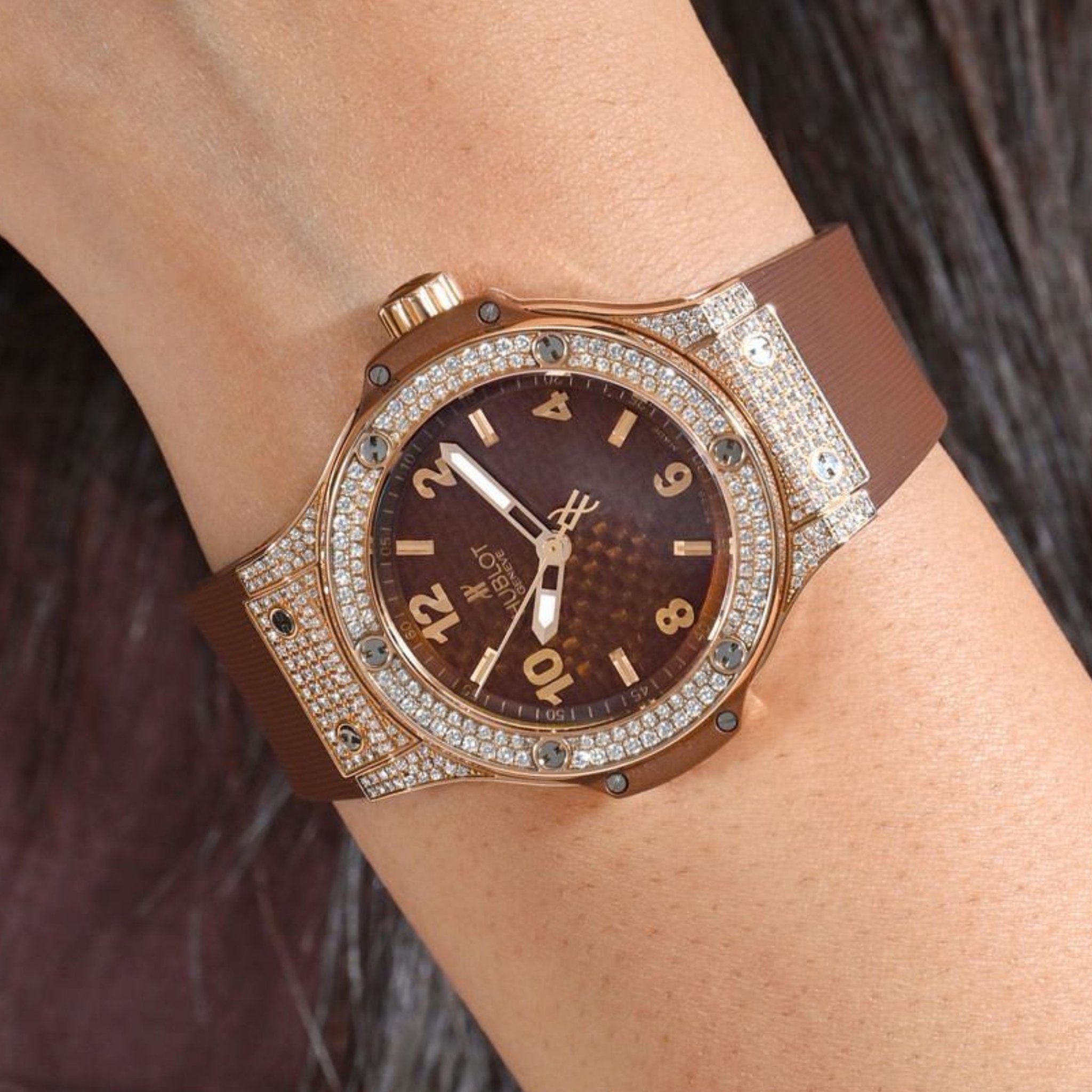 Kautschuk Armband – Für Hublot Damen Modell – Braun - Helvetus DE