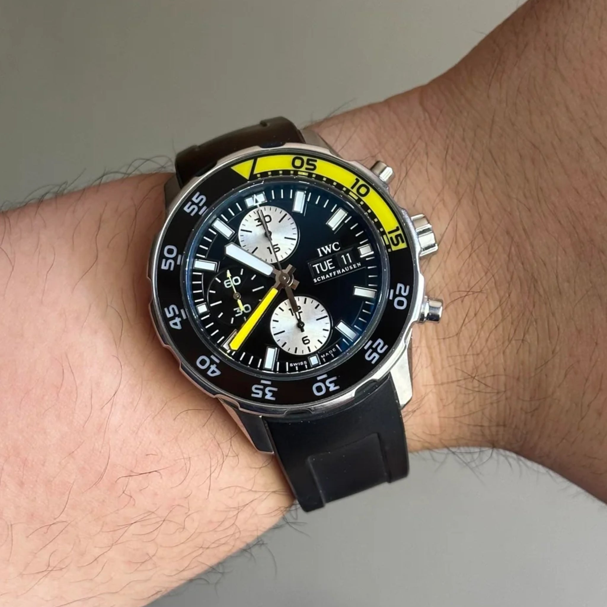 Kautschuk Armband – Für IWC Aquatimer 2000 – Schwarz - Helvetus DE
