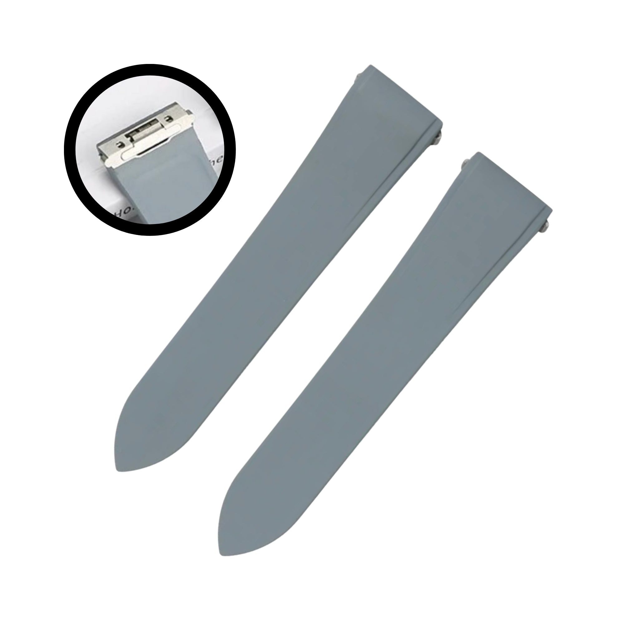 Kautschuk Armband für Santos de Cartier Medium/Large – Grau – Quick Switch/Release - Helvetus DE