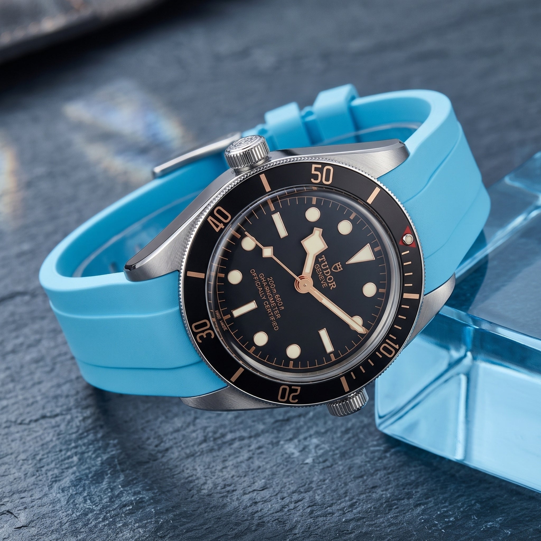 Kautschukarmband - Für alle Tudor Black Bay Modelle - Hellblau - Helvetus