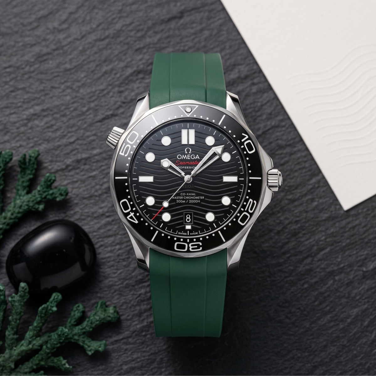 Kautschukarmband – Für Omega Seamaster 300 – Grün - Helvetus