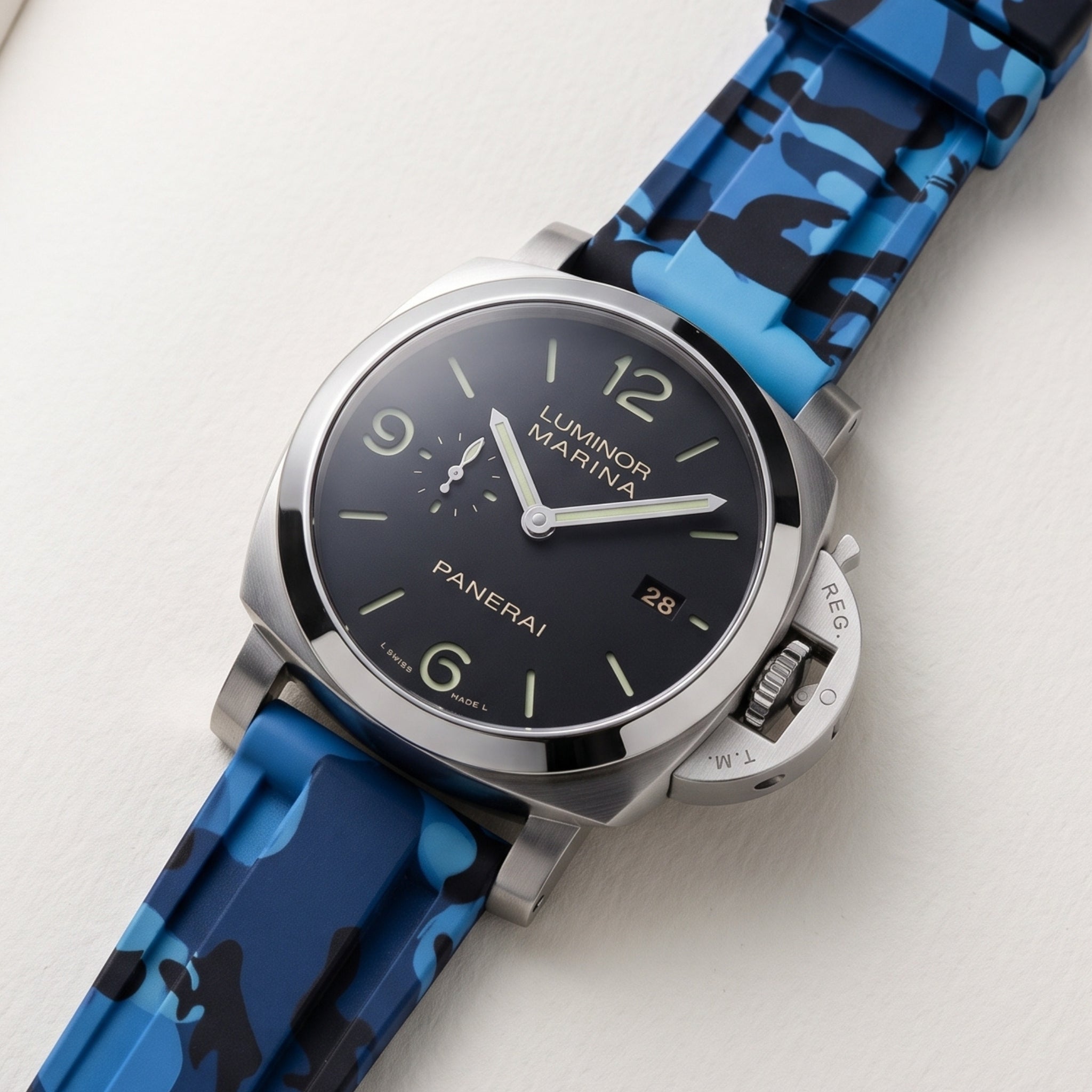 Kautschukarmband – Für Panerai – Blau Camo - Helvetus