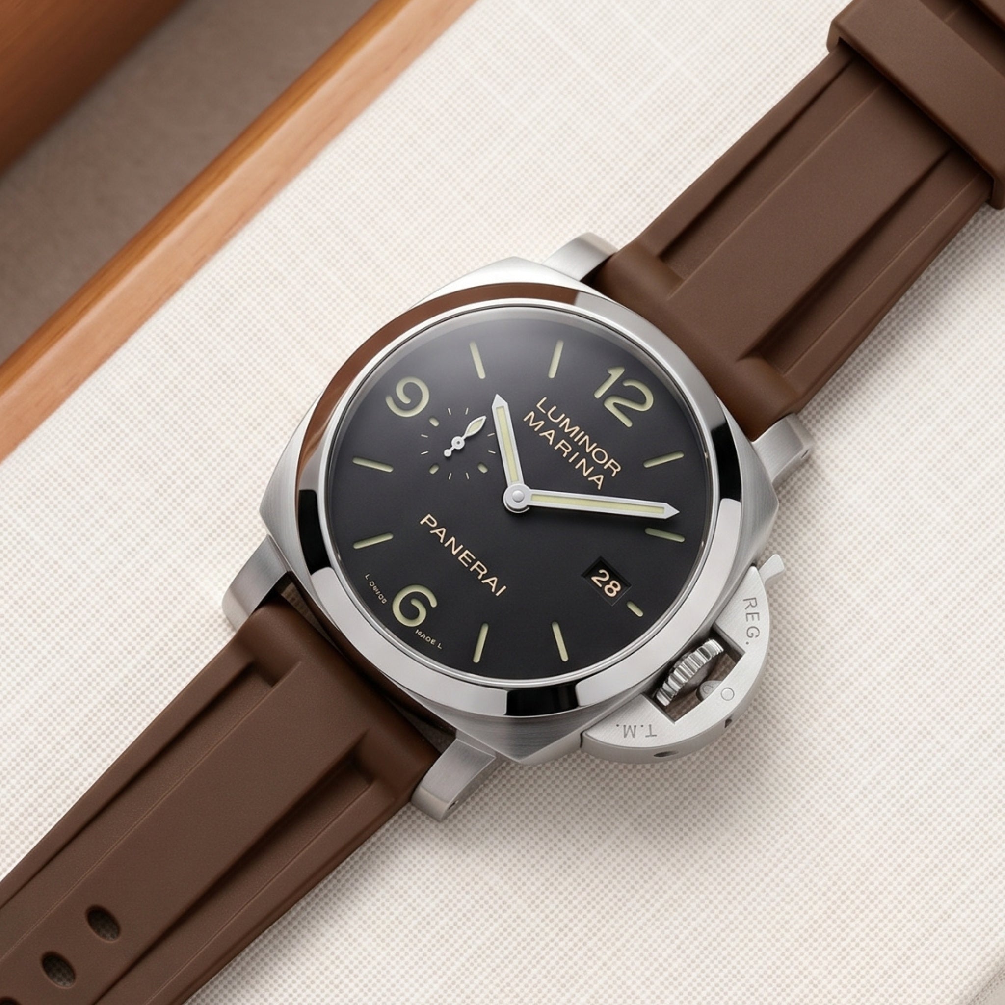 Kautschukarmband – Für Panerai – Braun - Helvetus