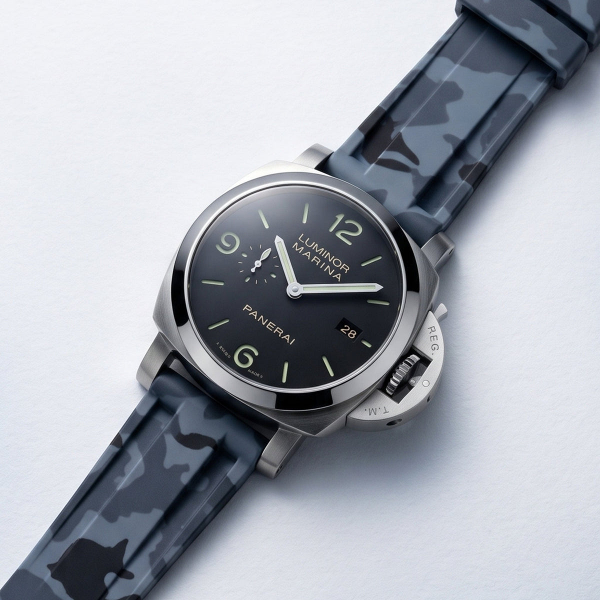Kautschukarmband – Für Panerai – Grau Camo - Helvetus