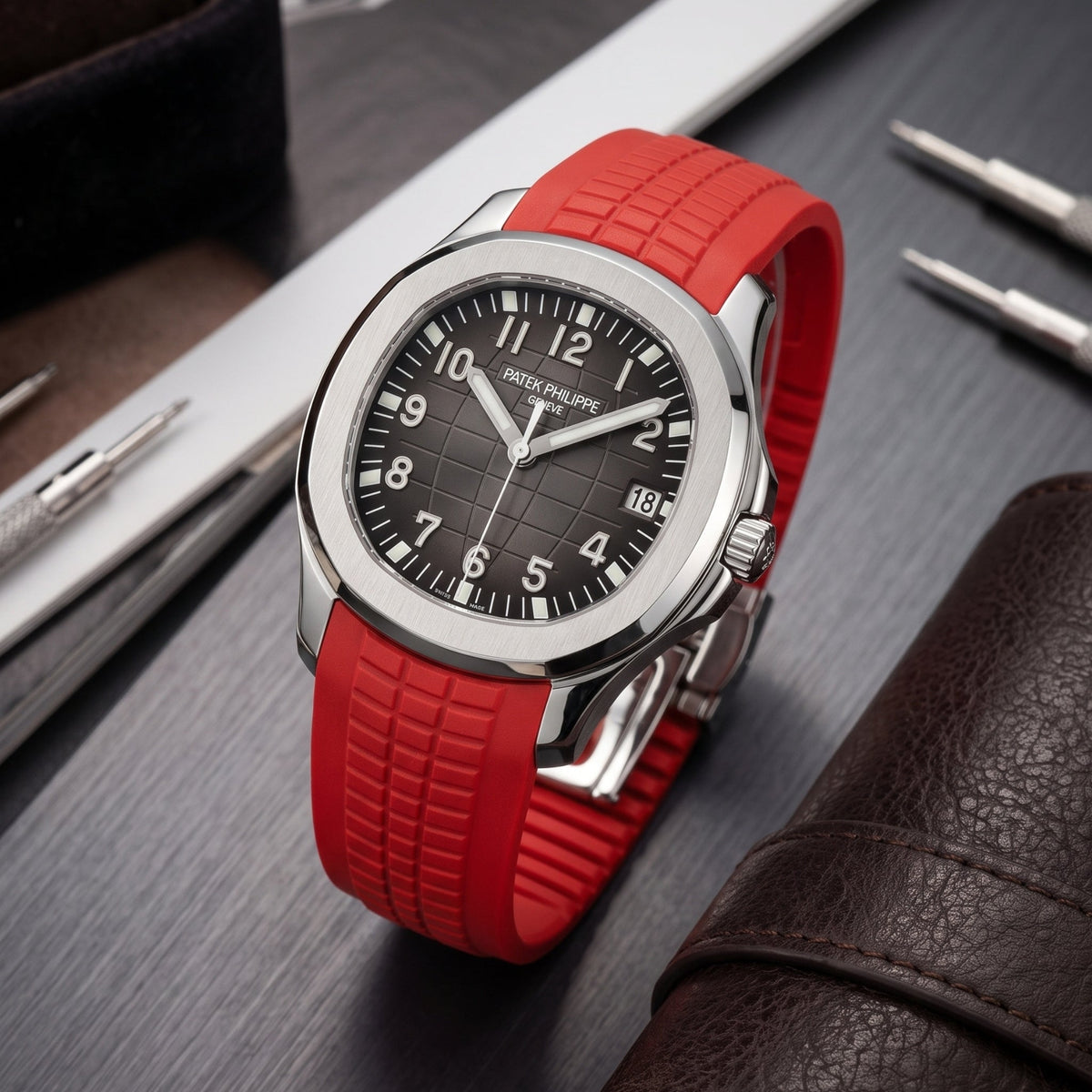 Kautschukarmband – Für Patek Philippe Aquanaut – Rot - Helvetus