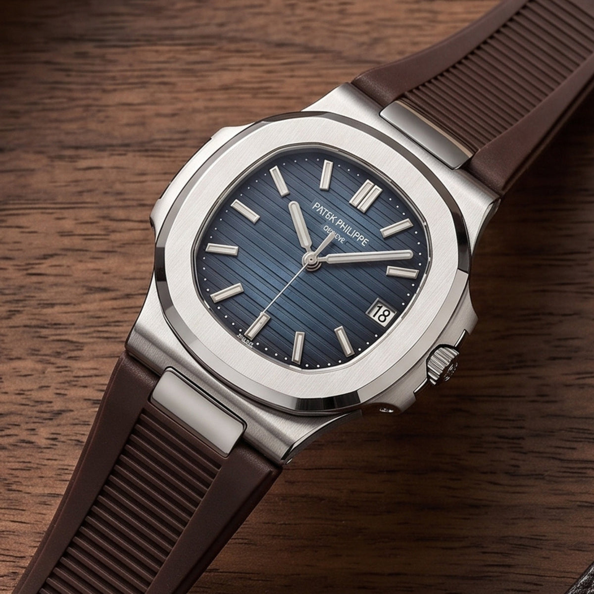 Kautschukarmband – Für Patek Philippe Nautilus – Braun - Helvetus