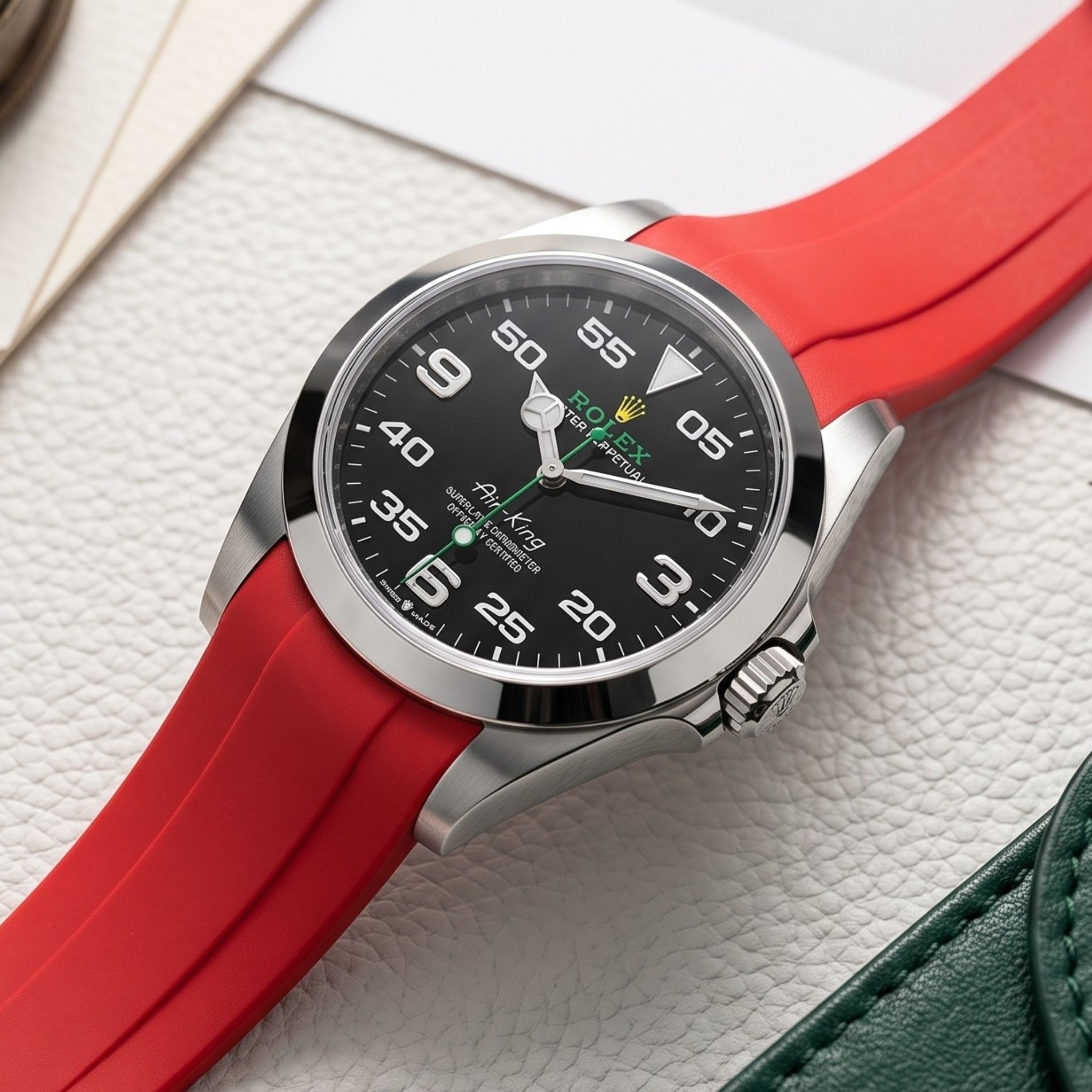 Kautschukarmband für Rolex Air-King 126900/116900 – Rot - Helvetus