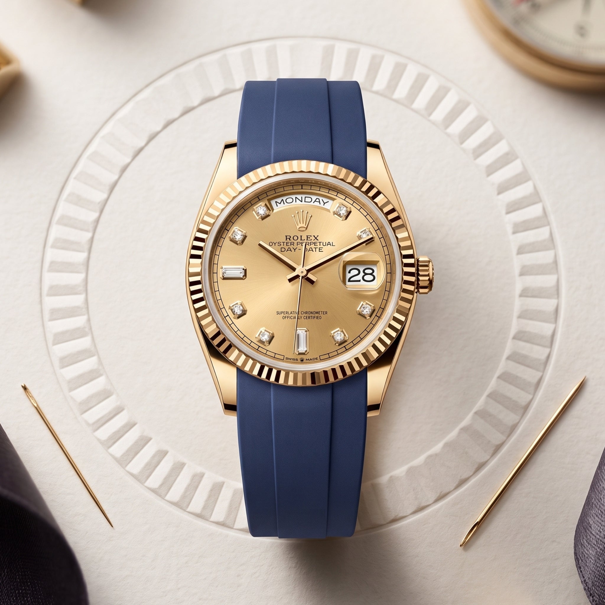 Kautschukarmband für Rolex Day-Date 36mm – Dunkel Blau - Helvetus