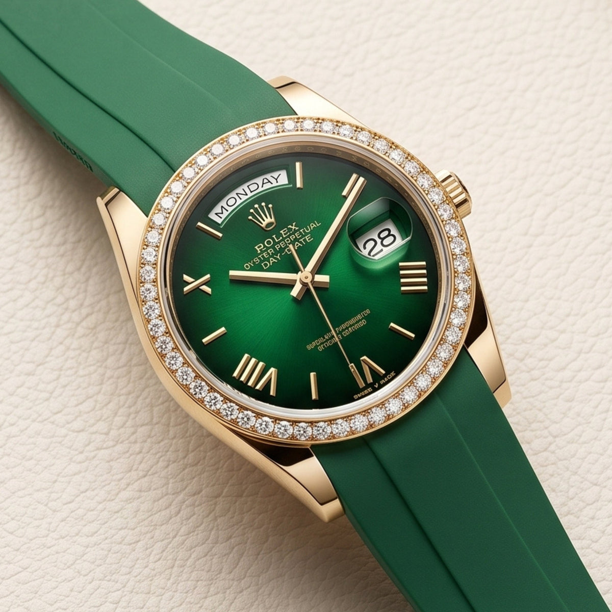Kautschukarmband für Rolex Day-Date 40mm – Grün - Helvetus