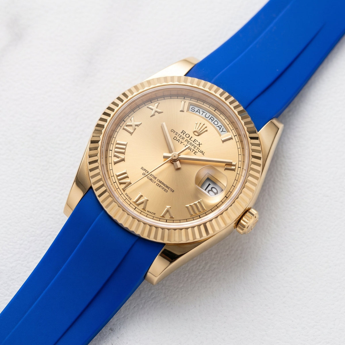Kautschukarmband für Rolex Day-Date II 41mm – Blau - Helvetus