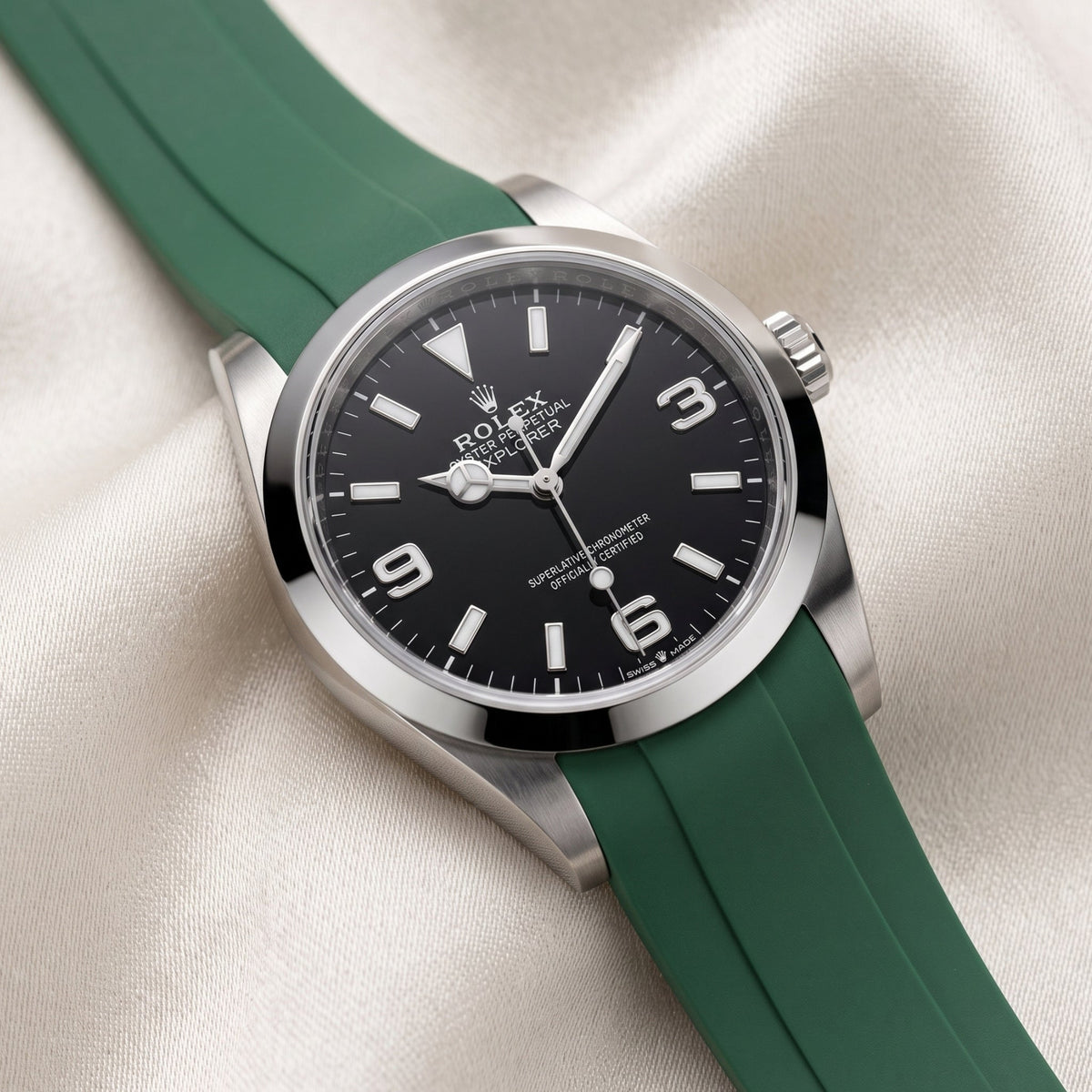 Kautschukarmband für Rolex Explorer I – Grün - Helvetus