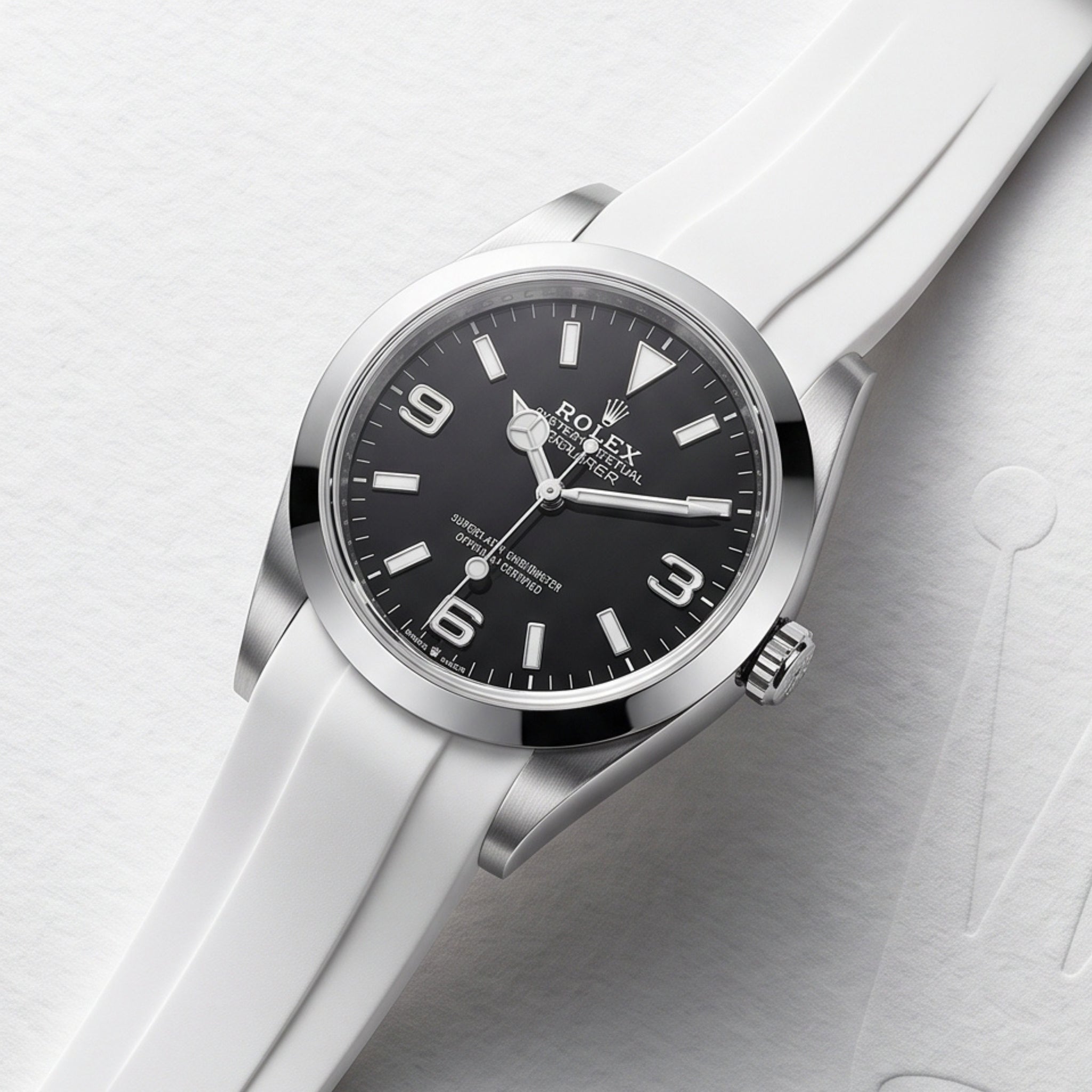 Kautschukarmband für Rolex Explorer I – Weiss - Helvetus