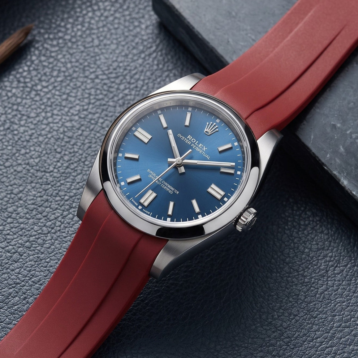 Kautschukarmband für Rolex Oyster Perpetual 41mm – Bordeaux - Helvetus