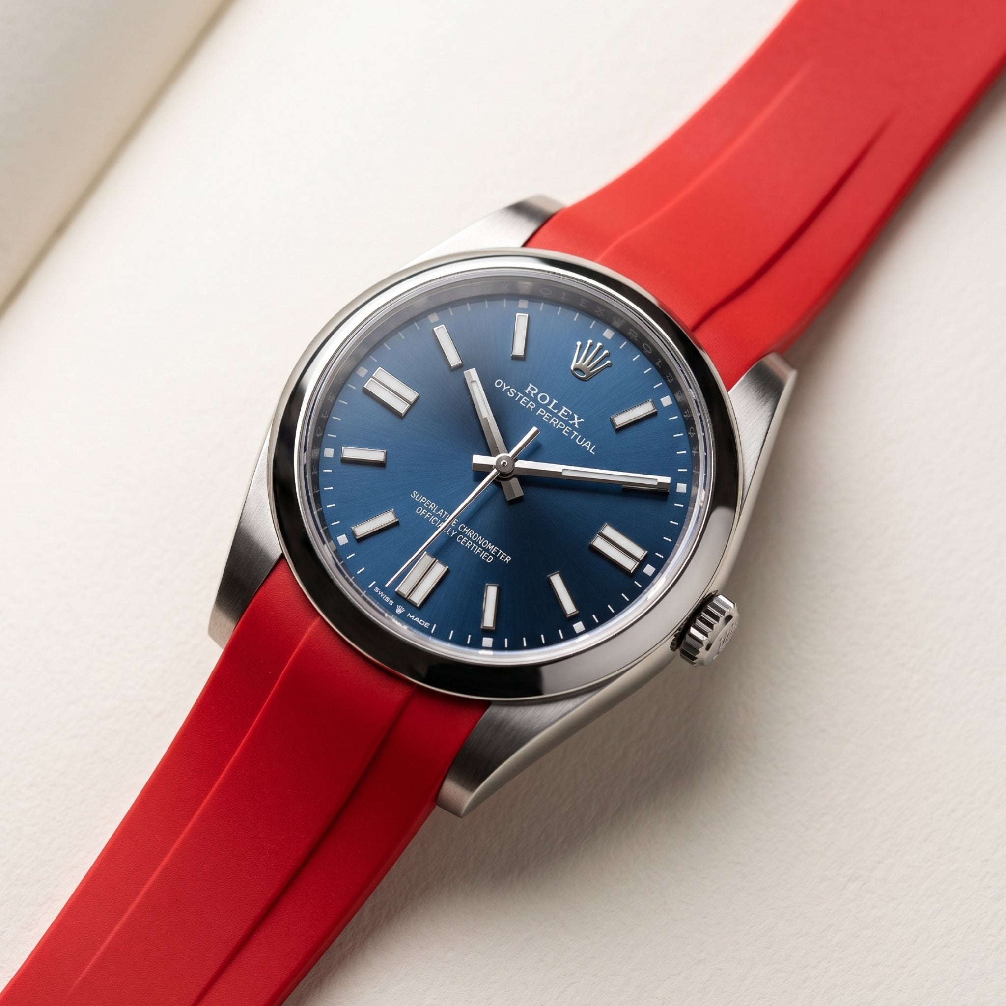 Kautschukarmband für Rolex Oyster Perpetual 41mm – Rot - Helvetus
