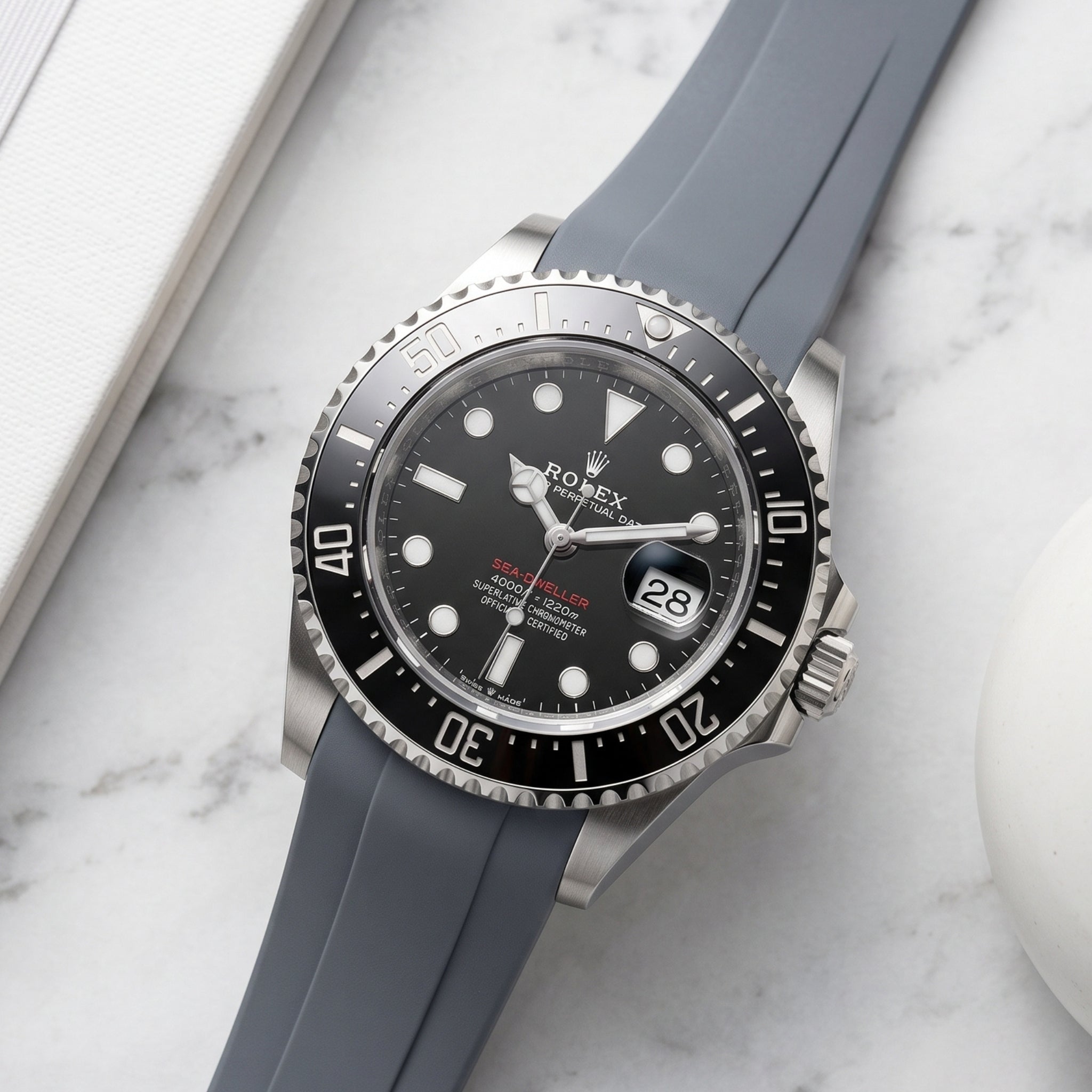Kautschukarmband für Rolex Sea-Dweller – Grau - Helvetus