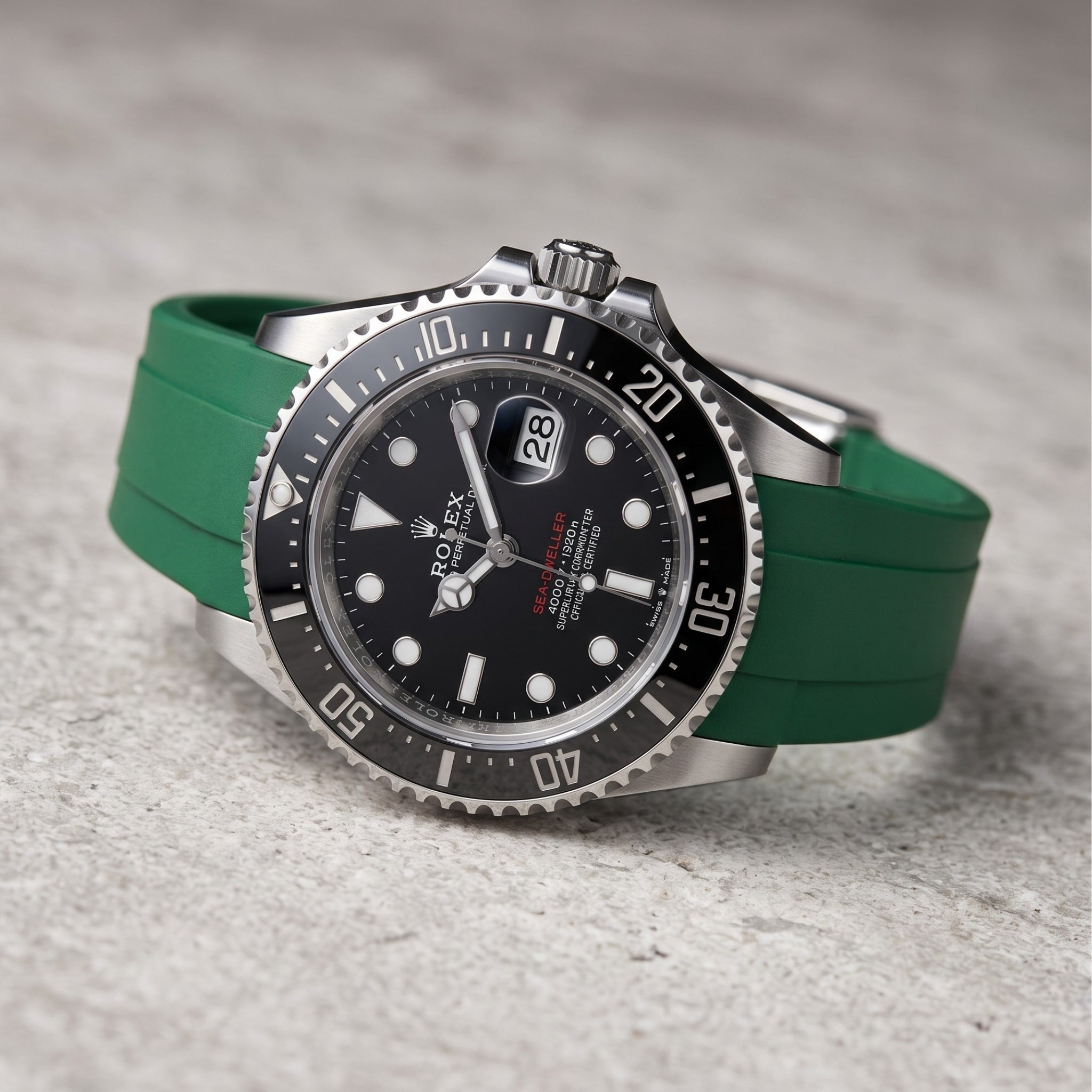 Kautschukarmband für Rolex Sea-Dweller – Grün - Helvetus