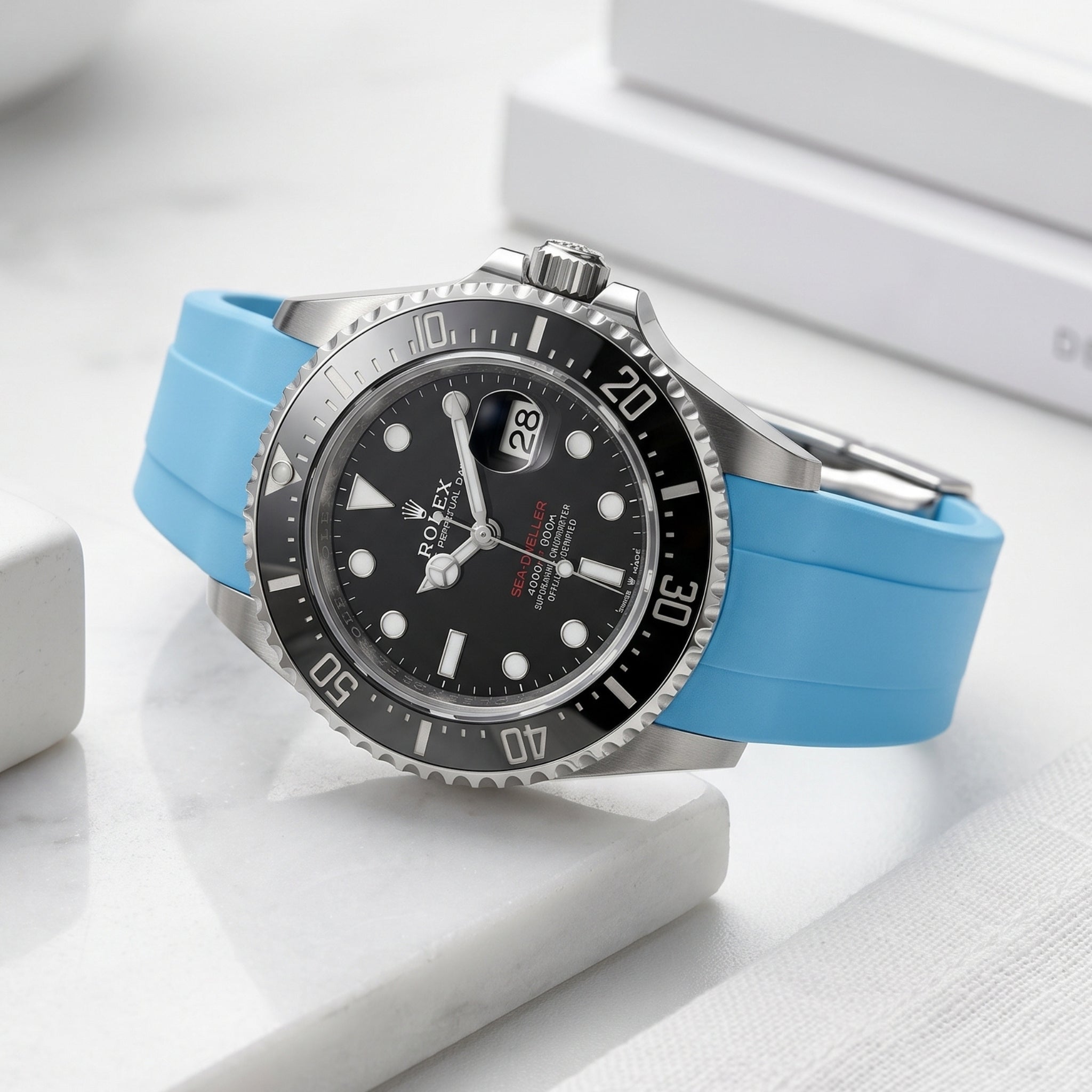 Kautschukarmband für Rolex Sea-Dweller – Hell Blau - Helvetus