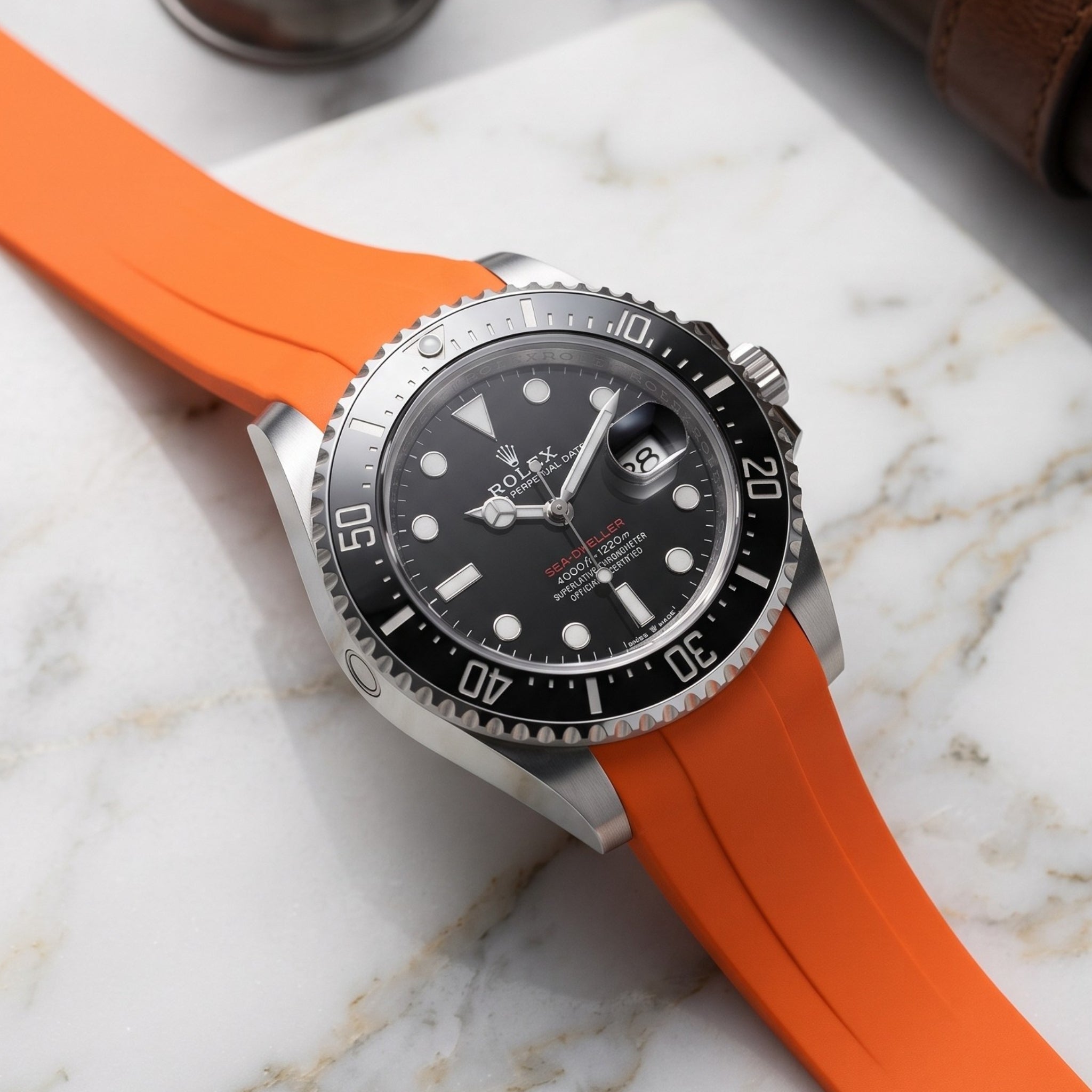 Kautschukarmband für Rolex Sea-Dweller – Orange - Helvetus