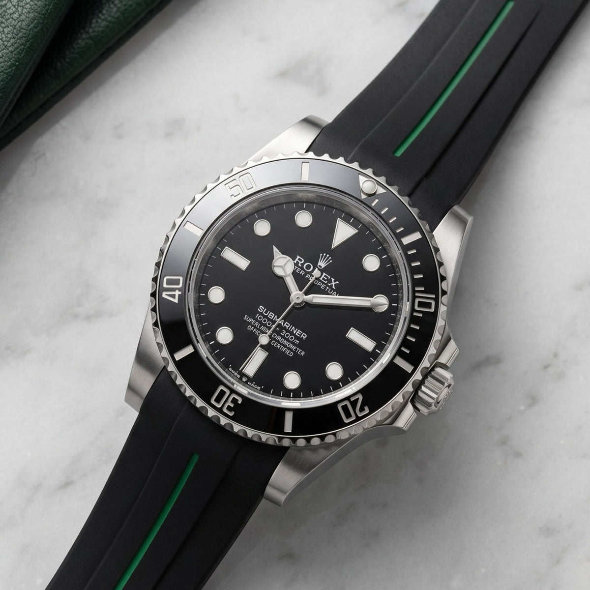 Kautschukarmband für Rolex Submariner – Luxline® - Schwarz/Grün - Helvetus