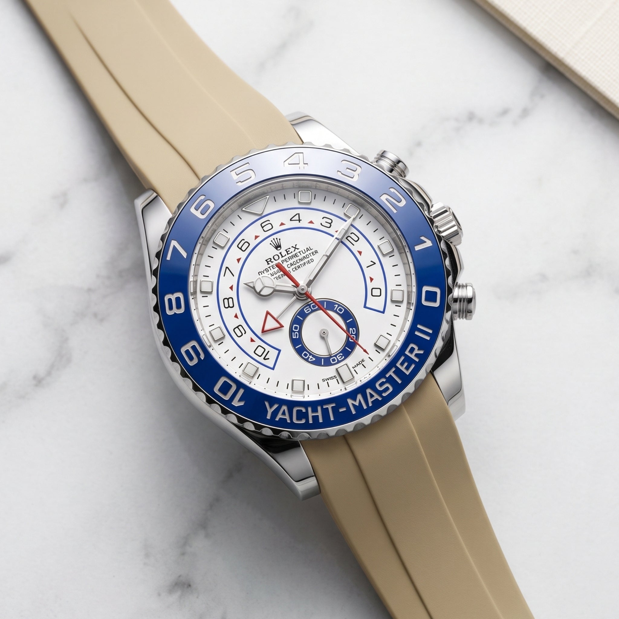 Kautschukarmband für Rolex Yacht-Master II 44mm - Beige - Helvetus