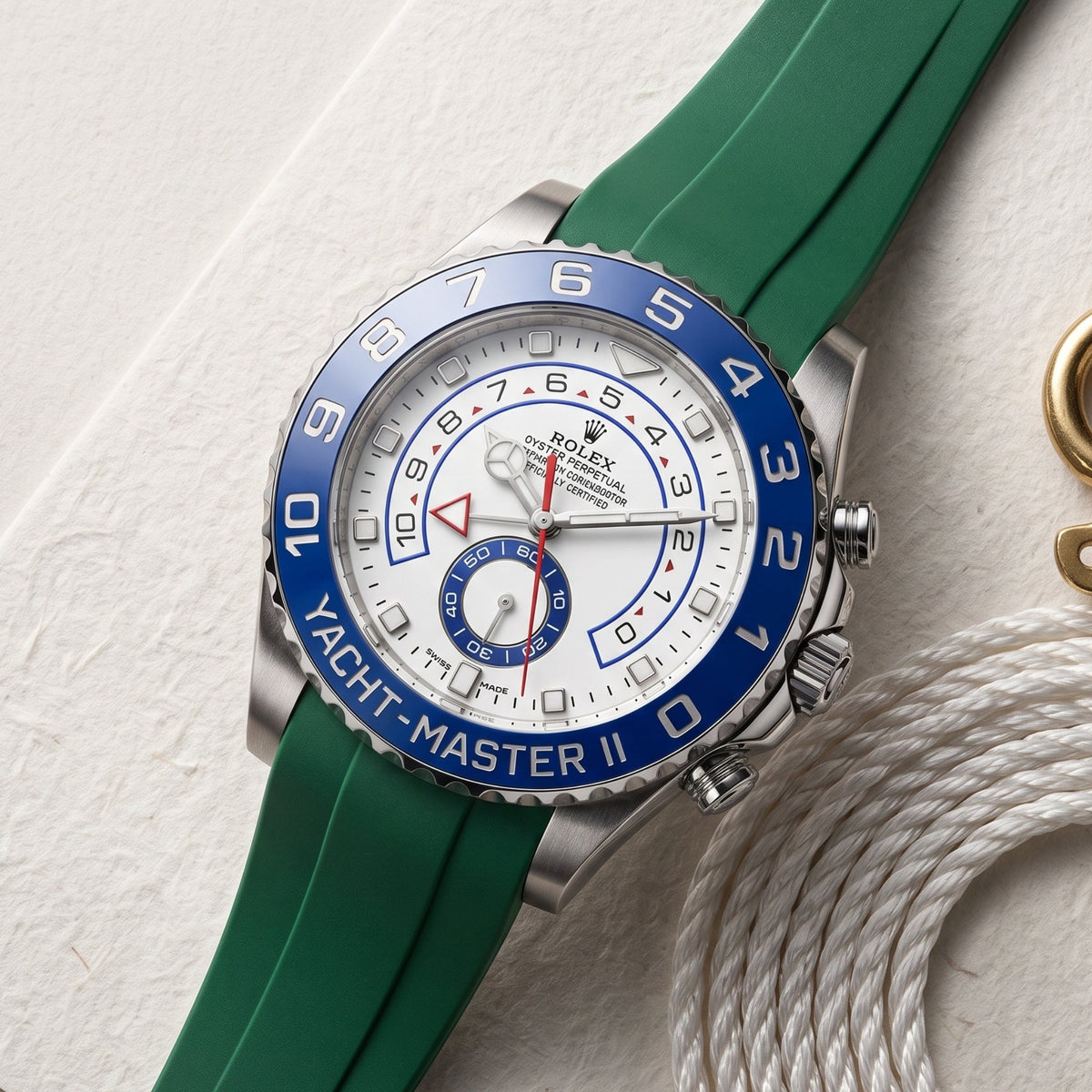 Kautschukarmband für Rolex Yacht-Master II 44mm - Grün - Helvetus