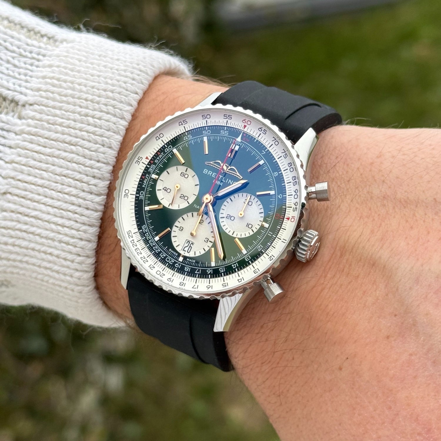 Kautschukarmband – Für alle Breitling Navitimer Modelle – Schwarz - Helvetus DE