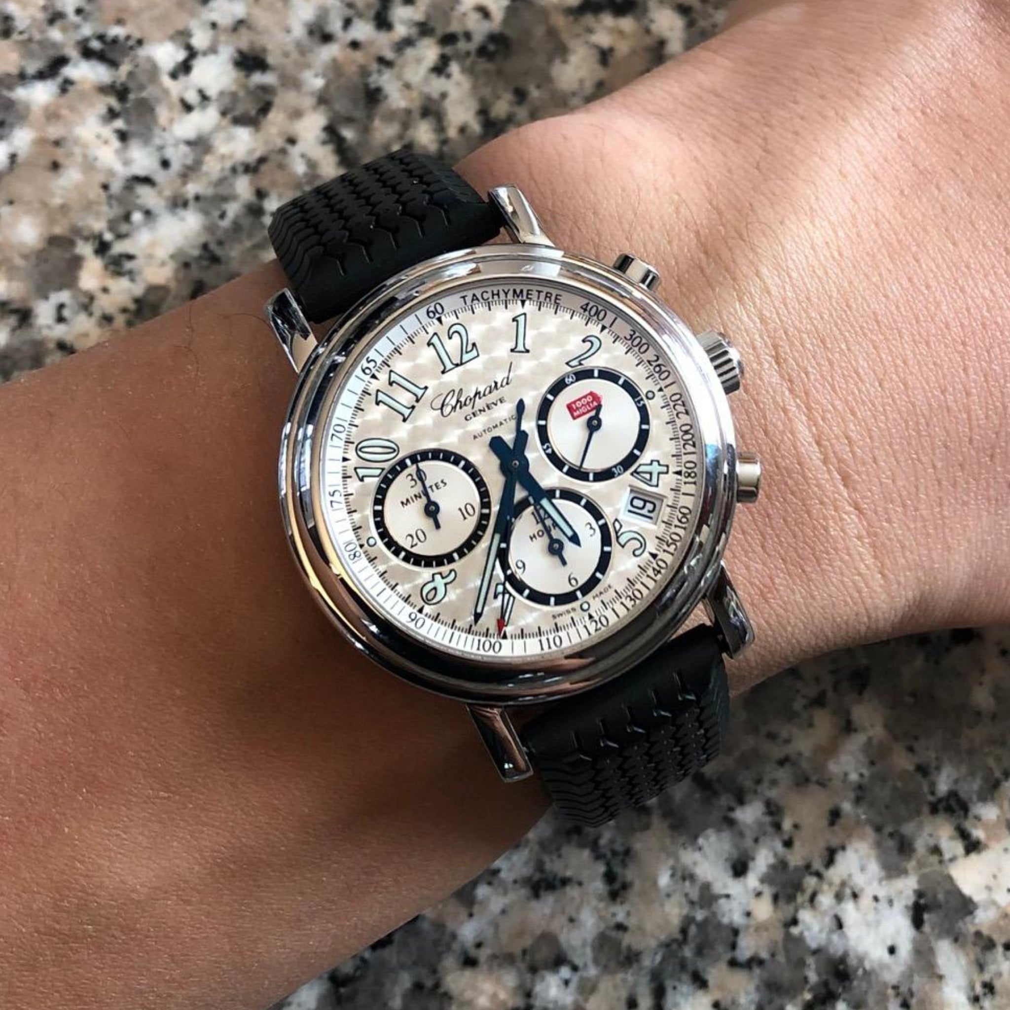 Kautschukarmband – Für alle Chopard Mille Miglia Modelle – Schwarz - Helvetus DE
