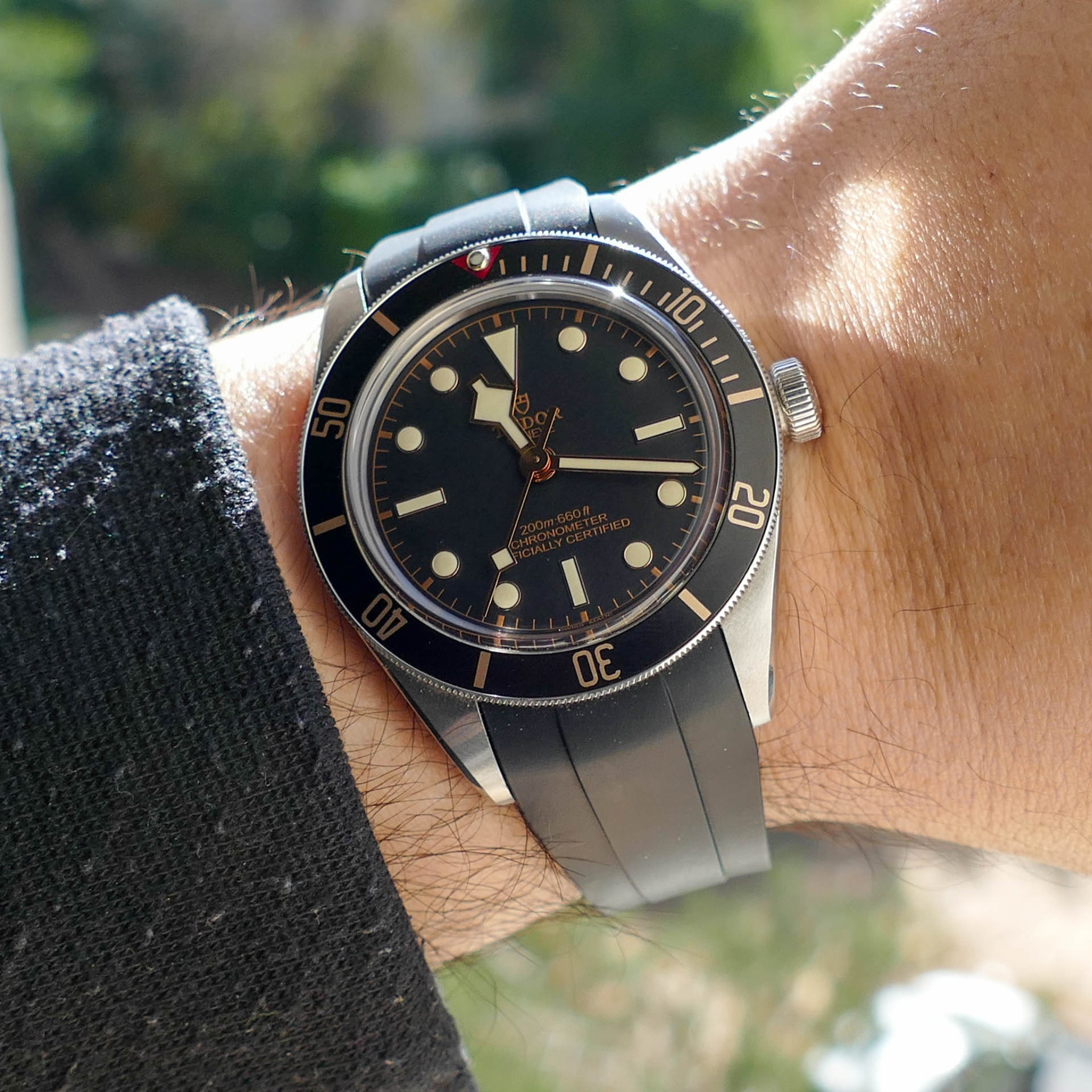 Kautschukarmband - Für alle Tudor Black Bay Modelle - Schwarz - Helvetus DE