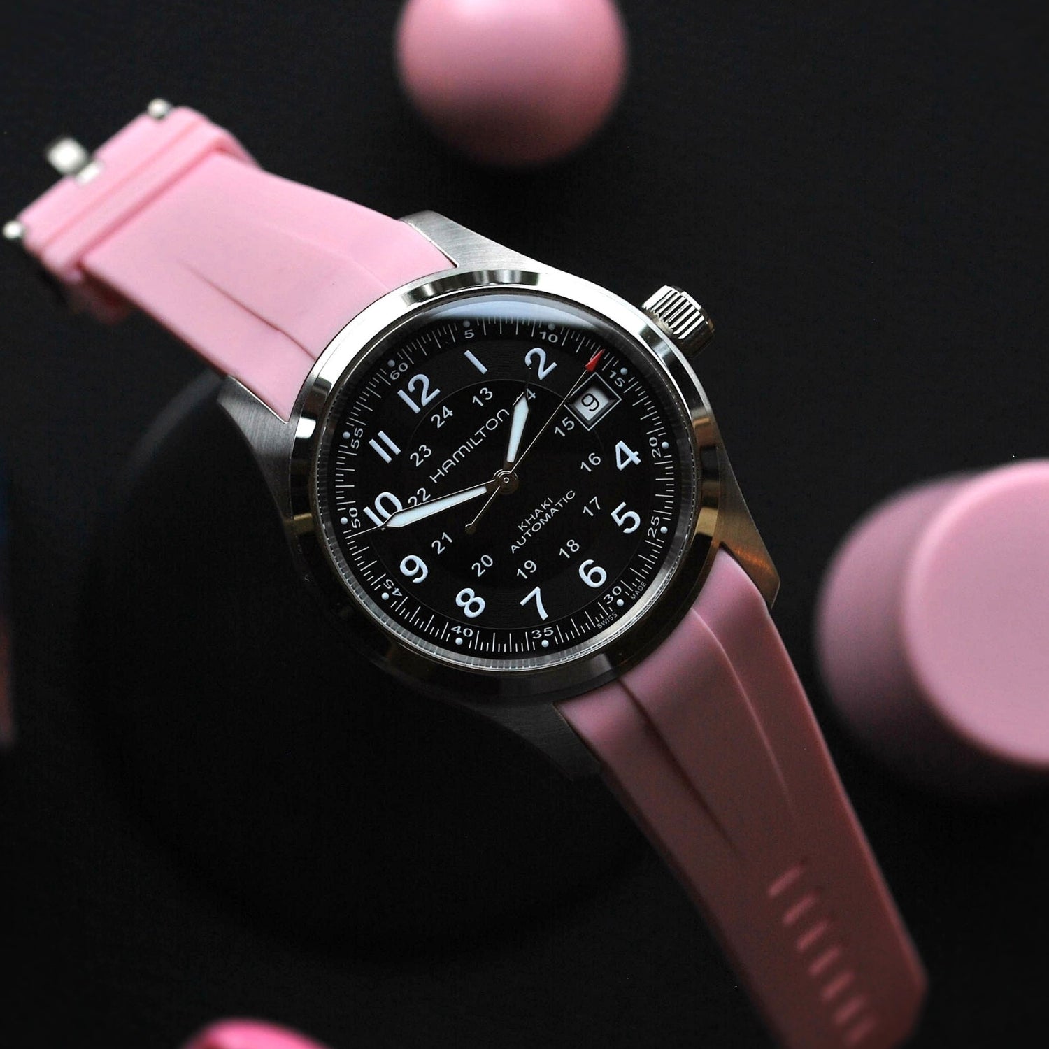 Kautschukarmband für Hamilton Khaki Field (38mm/40mm/42mm) - Pink - Helvetus DE