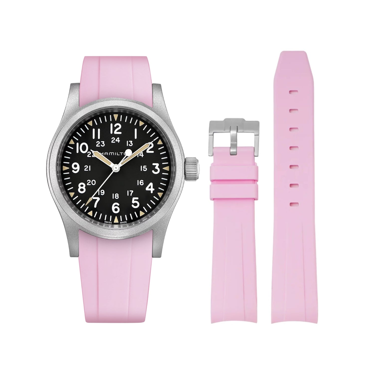 Kautschukarmband für Hamilton Khaki Field - Pink - Helvetus DE