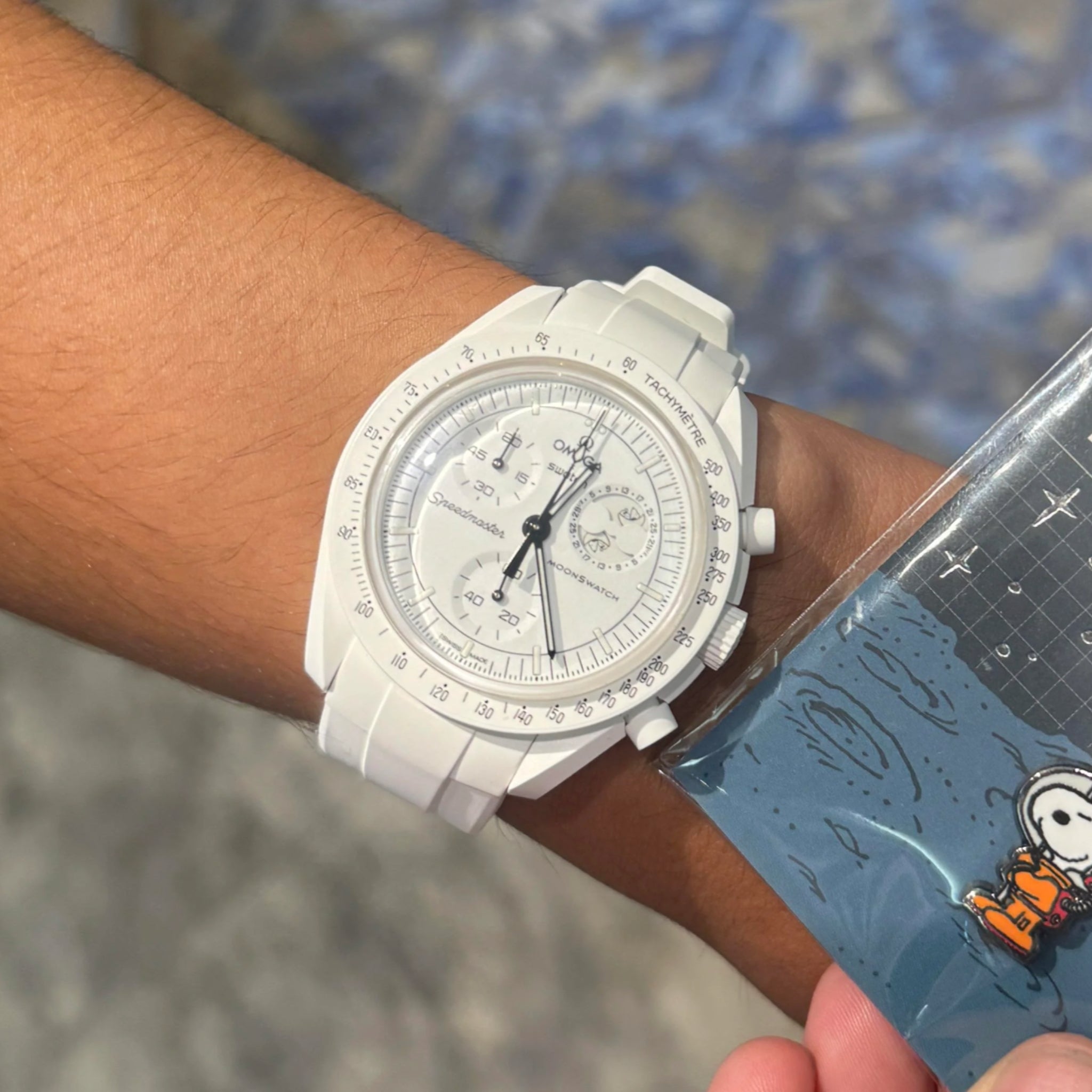 Kautschukarmband – Für Mission to the Moonphase – Snoopy | Omega X Swatch | MoonSwatch – Weiß - Helvetus DE